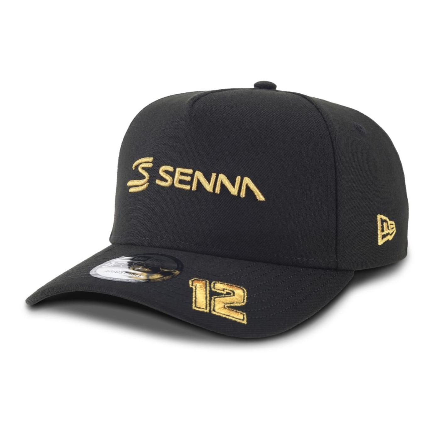 Bone New Era 9FORTY A-Frame Senna – Preto & Dourado