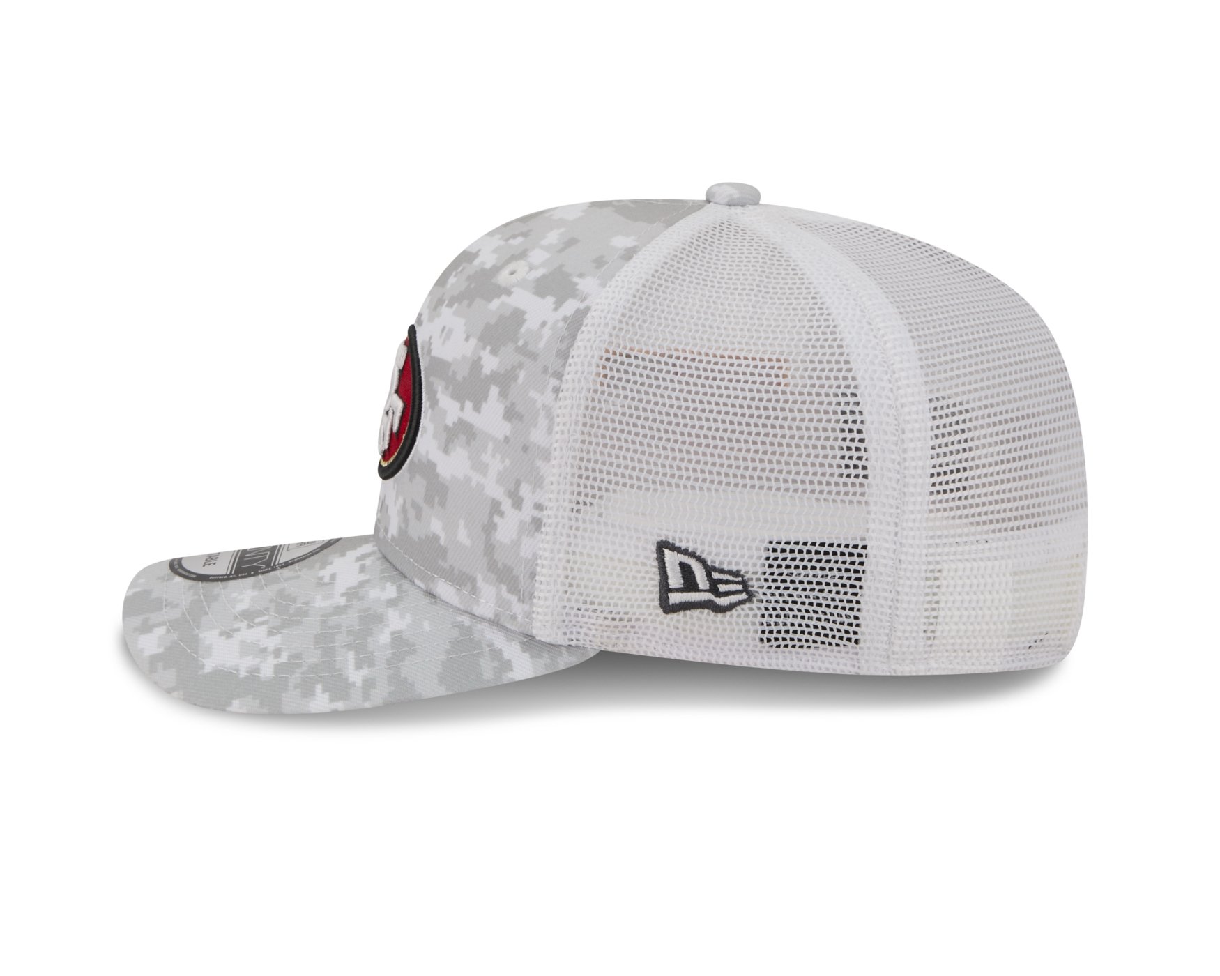 Bone New Era 9SEVENTY San Francisco 49ers NFL Salute Service 2025 Vermelho Cinza 9