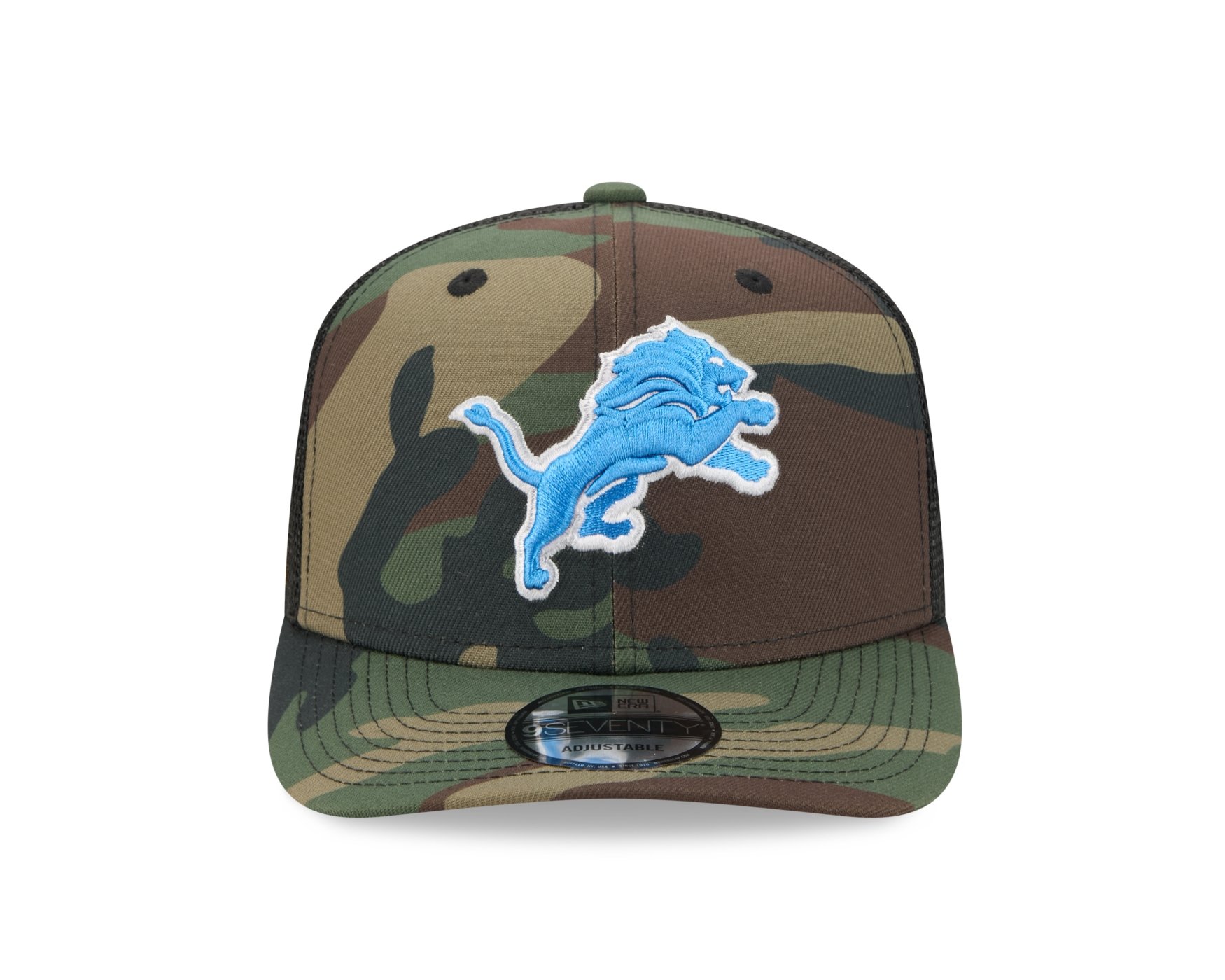 Bone New Era 9SEVENTY Detroit Lions NFL Salute Service 2025 Azul Marrom/Verde 4