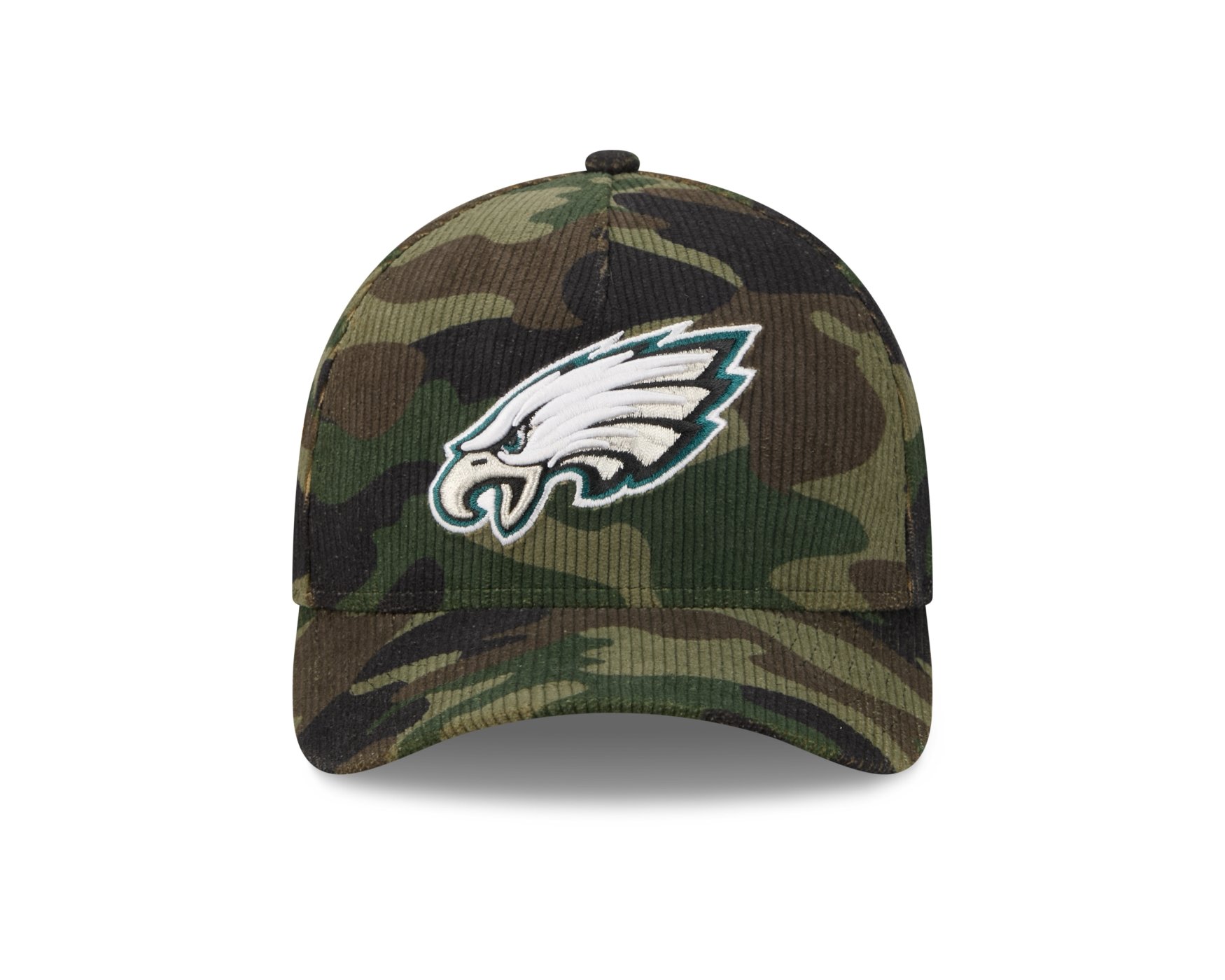 Bone New Era 9FORTY M-CROWN A-FRAME Philadelphia Eagles NFL Salute Service 2025 Militar Marrom/Verde 3
