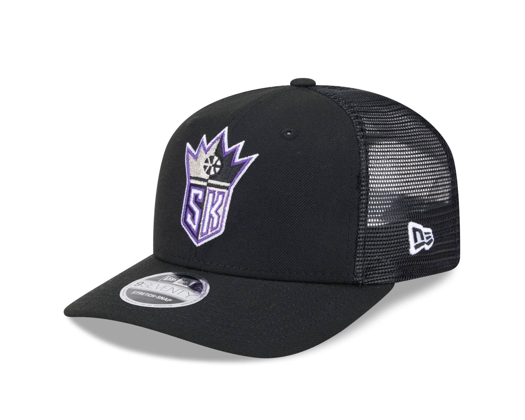 Bone New Era 9SEVENTY Stretch Trucker Sacramento Kings Hardwood Classics NBA Preto