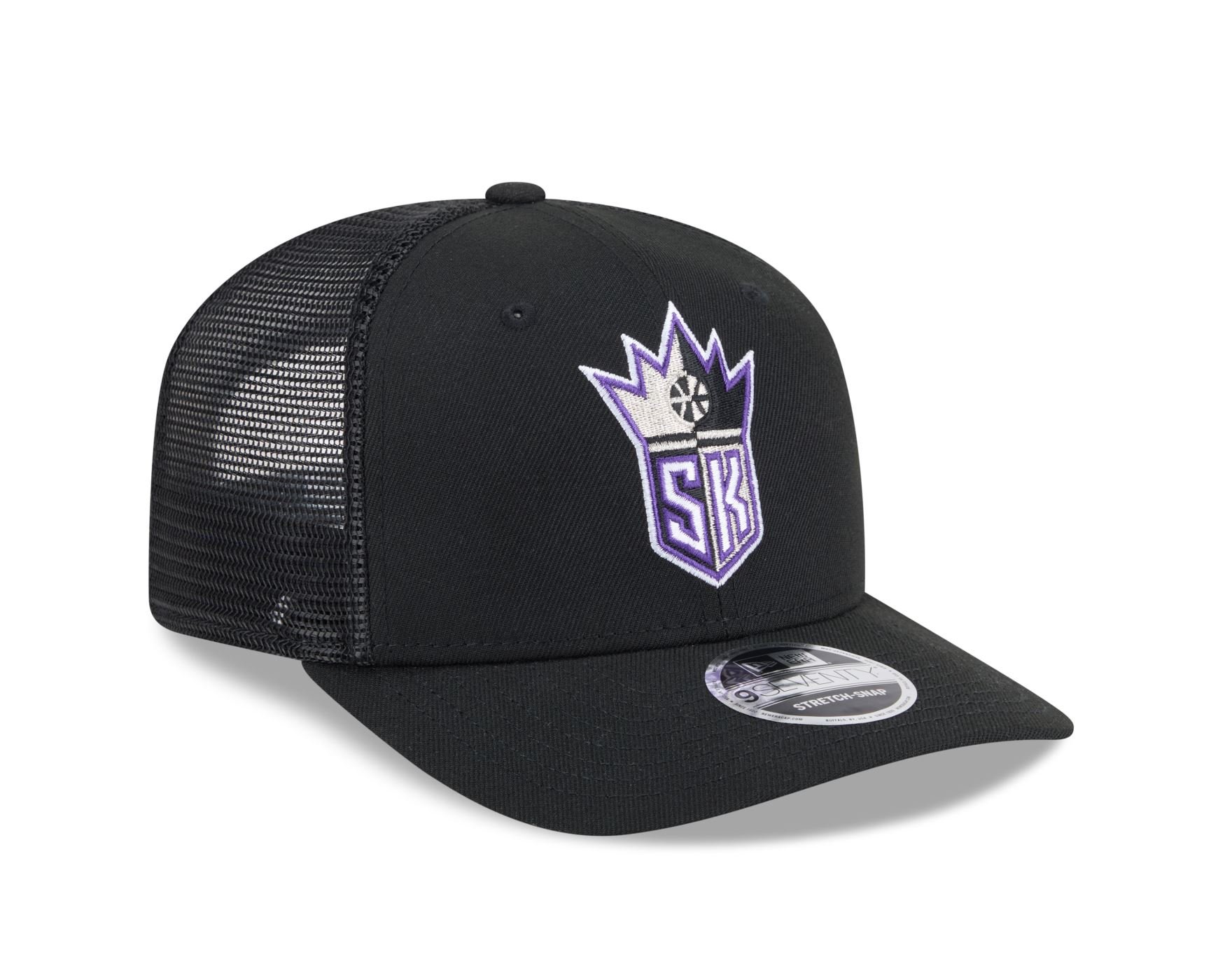 Bone New Era 9SEVENTY Stretch Trucker Sacramento Kings Hardwood Classics NBA Preto Preto 5