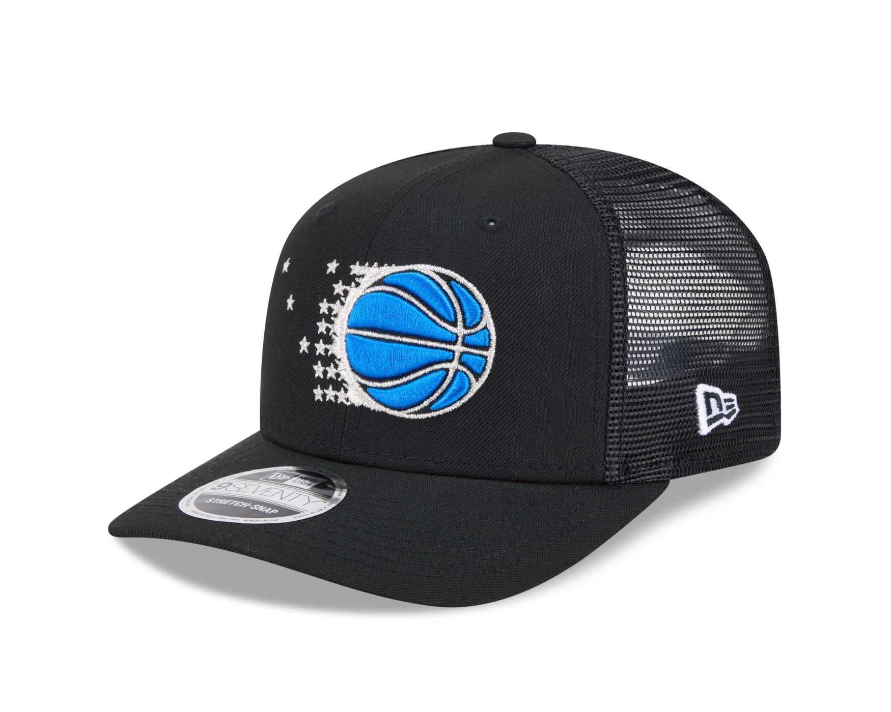 Bone New Era 9SEVENTY Stretch Trucker Orlando Magic Hardwood Classics NBA Preto Preto 2