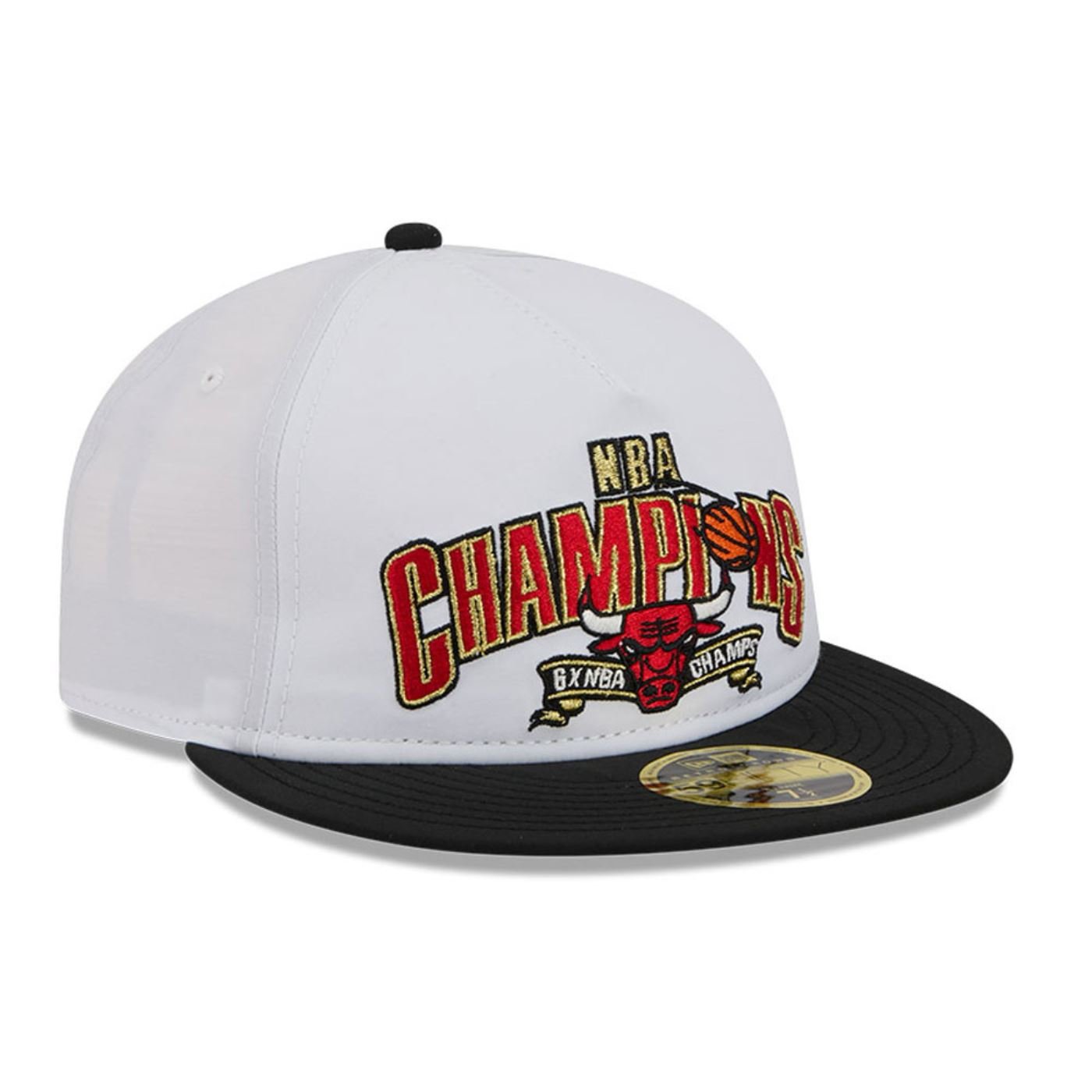 Bone New Era 59FIFTY Retro Crown Chicago Bulls NBA Champions Branco 3