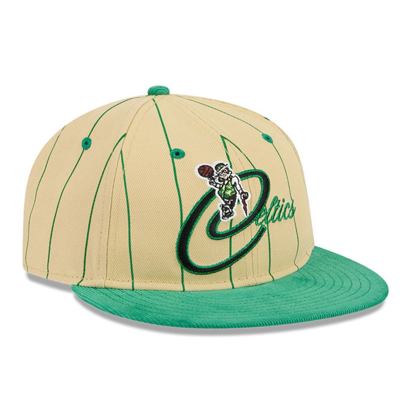 Bone New Era 9FIFTY Retro Crown Boston Celtics NBA Pinstripe Script Bege 3
