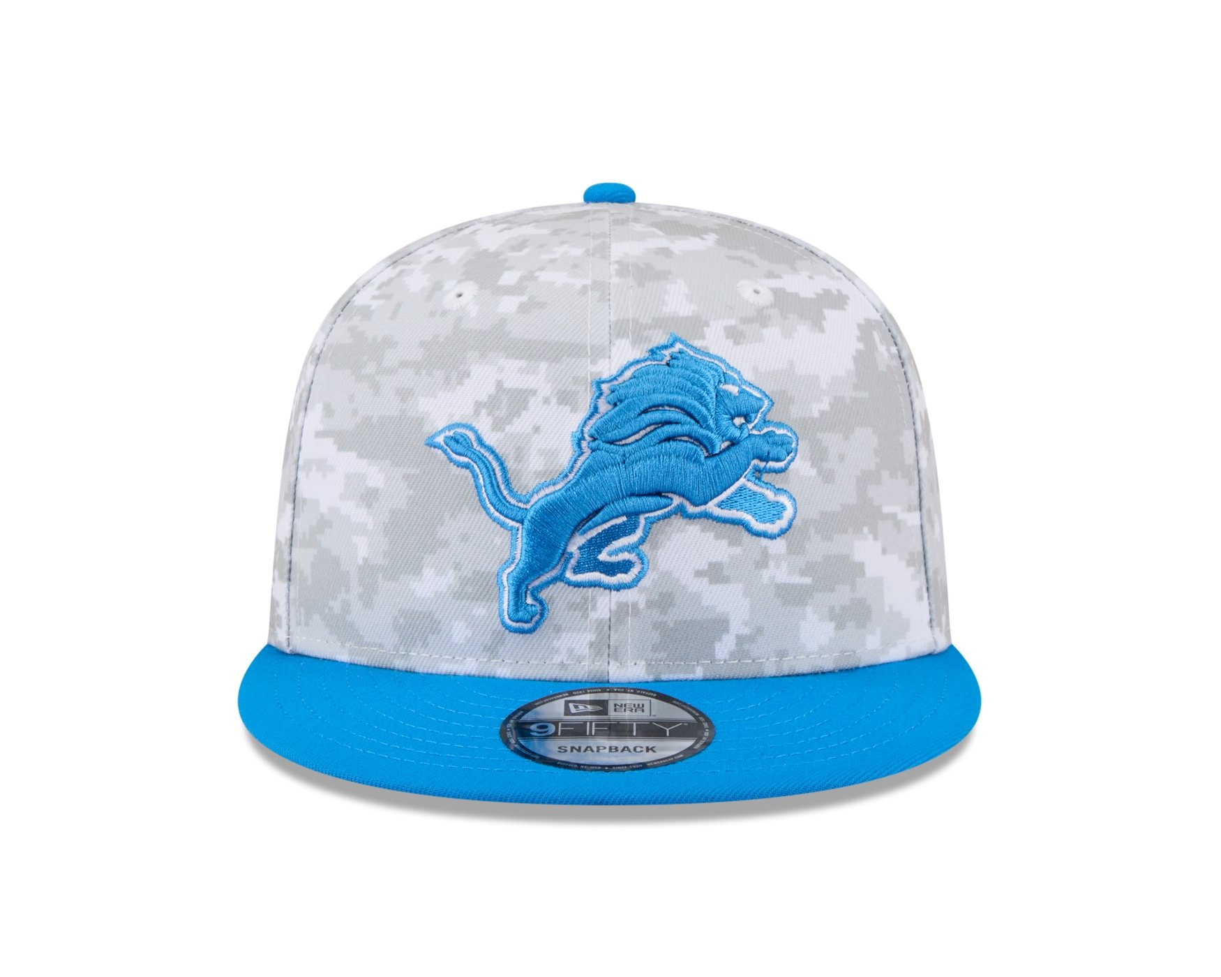 Bone New Era 9FIFTY Detroit Lions NFL Salute Service 2025 Azul Cinza/Azul 2