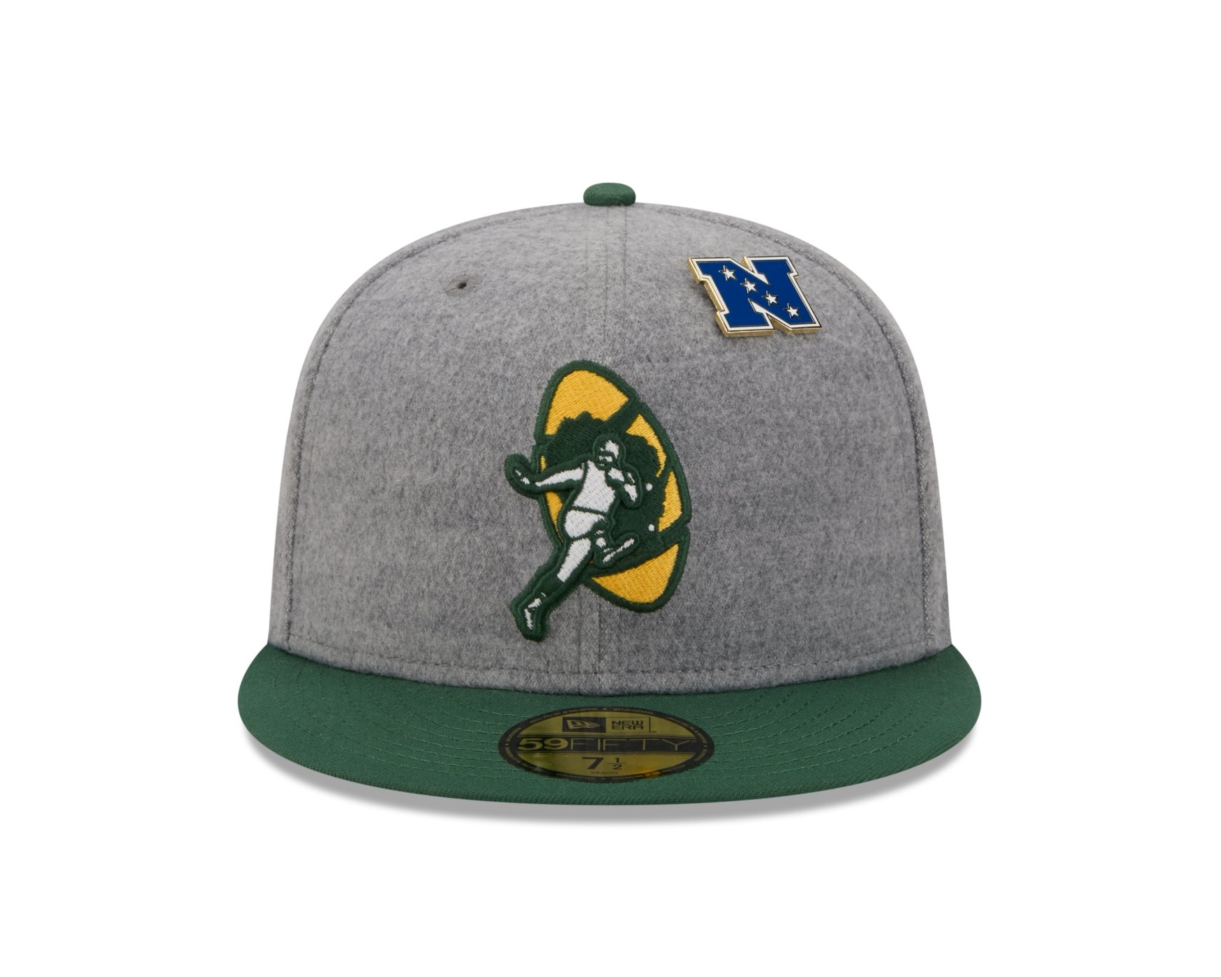 Bone New Era 59FIFTY Green Bay Packers NFL Verde Cinza 4