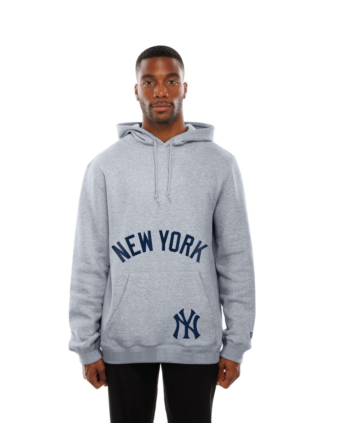 Moletom New Era Canguru Fechado New York Yankees MLB Cinza Cinza 2