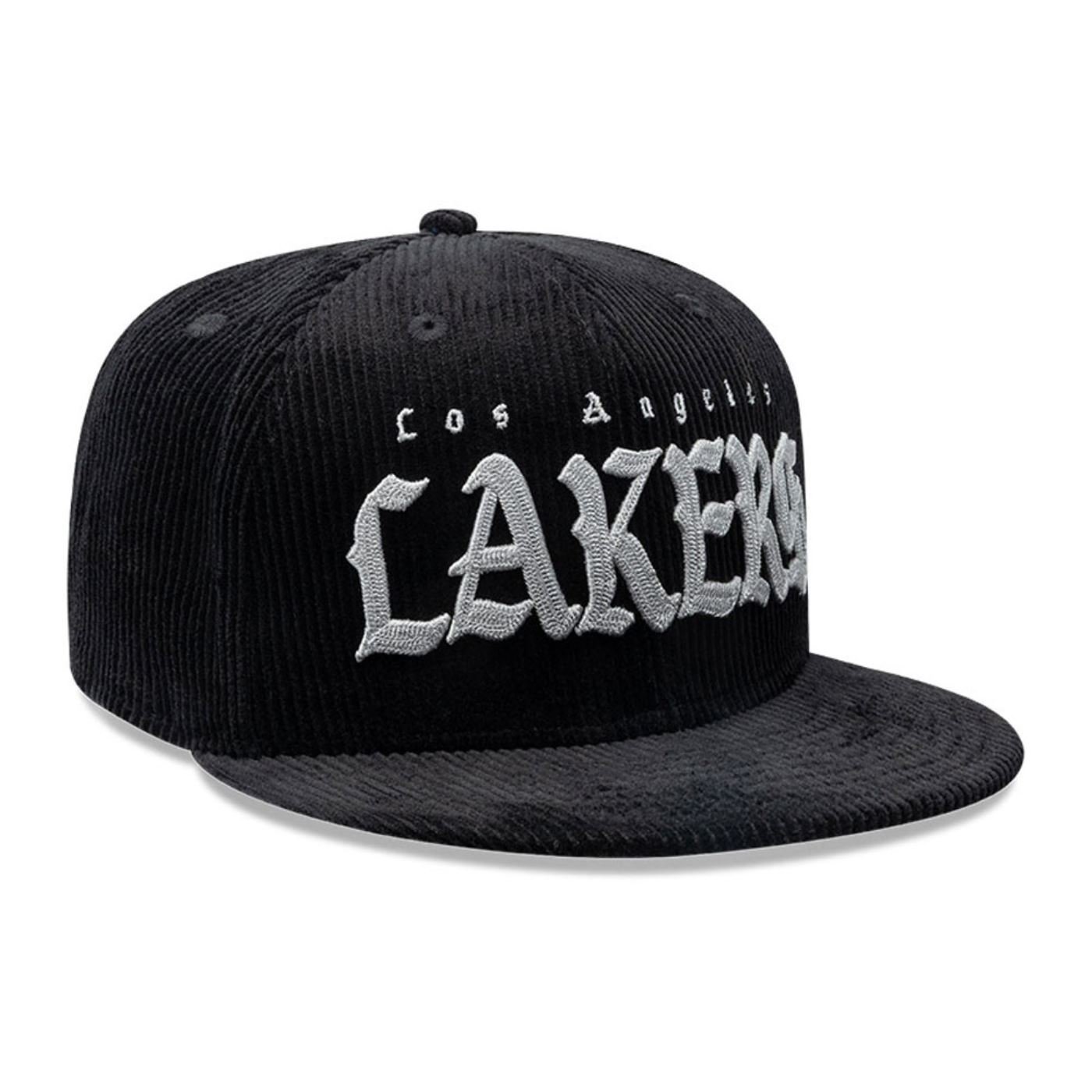 Bone New Era 9FIFTY Los Angeles Lakers NBA Preto Preto 3
