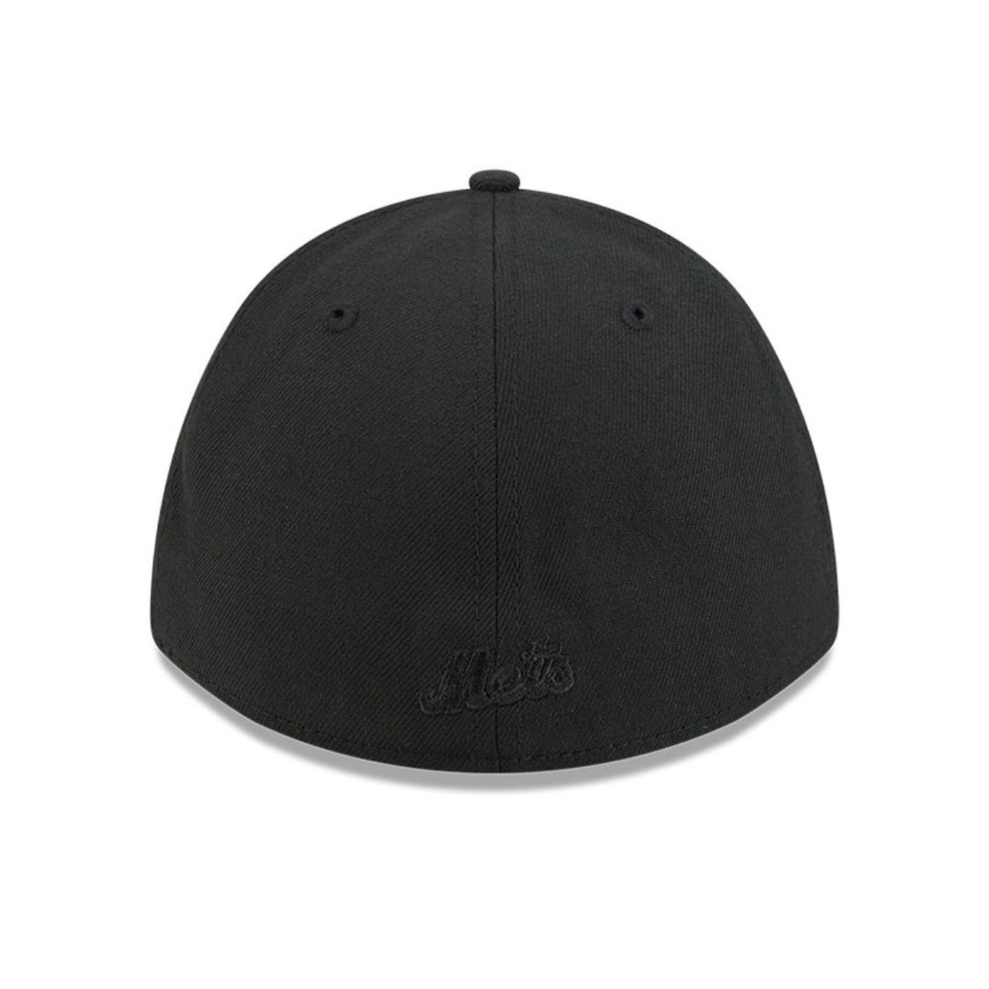 Bone New Era 39THIRTY M-Crown New York Mets MLB Preto Preto 4