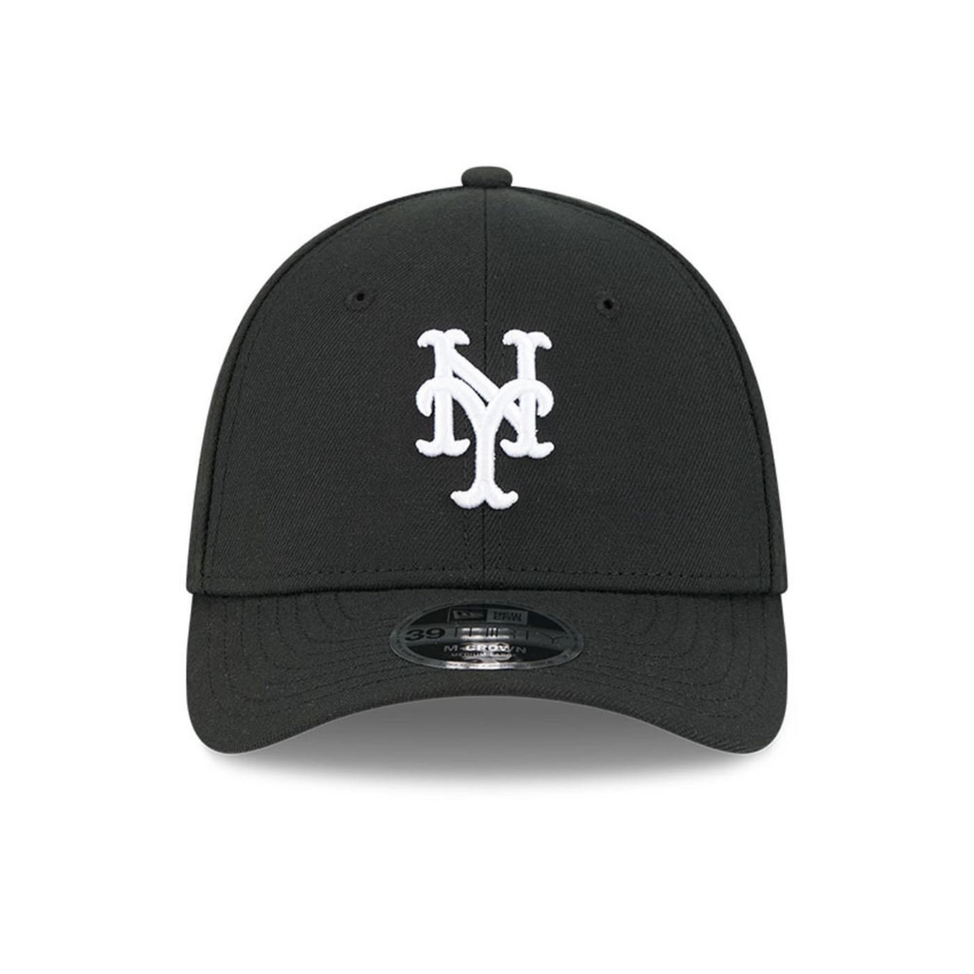 Bone New Era 39THIRTY M-Crown New York Mets MLB Preto Preto 2