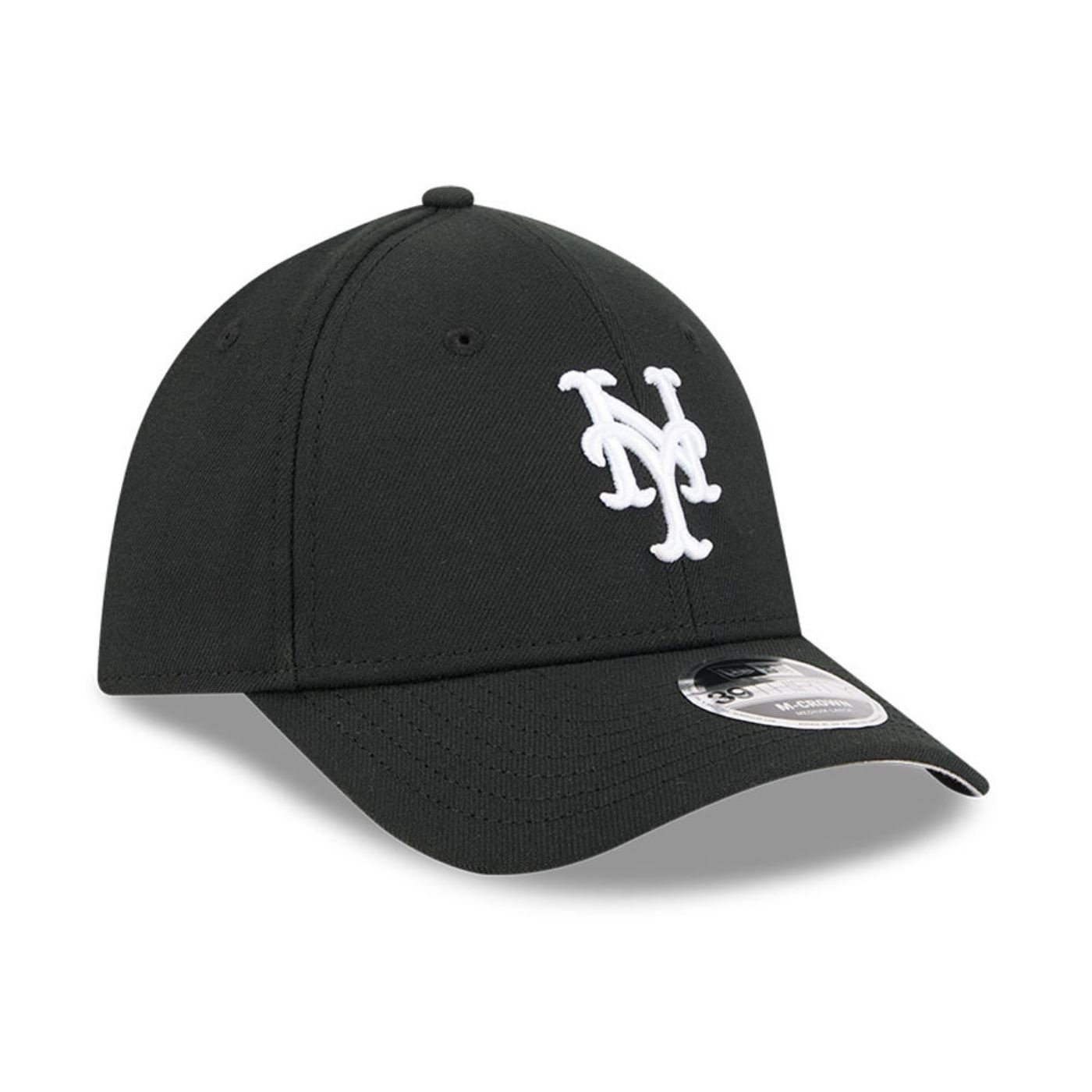 Bone New Era 39THIRTY M-Crown New York Mets MLB Preto Preto 3