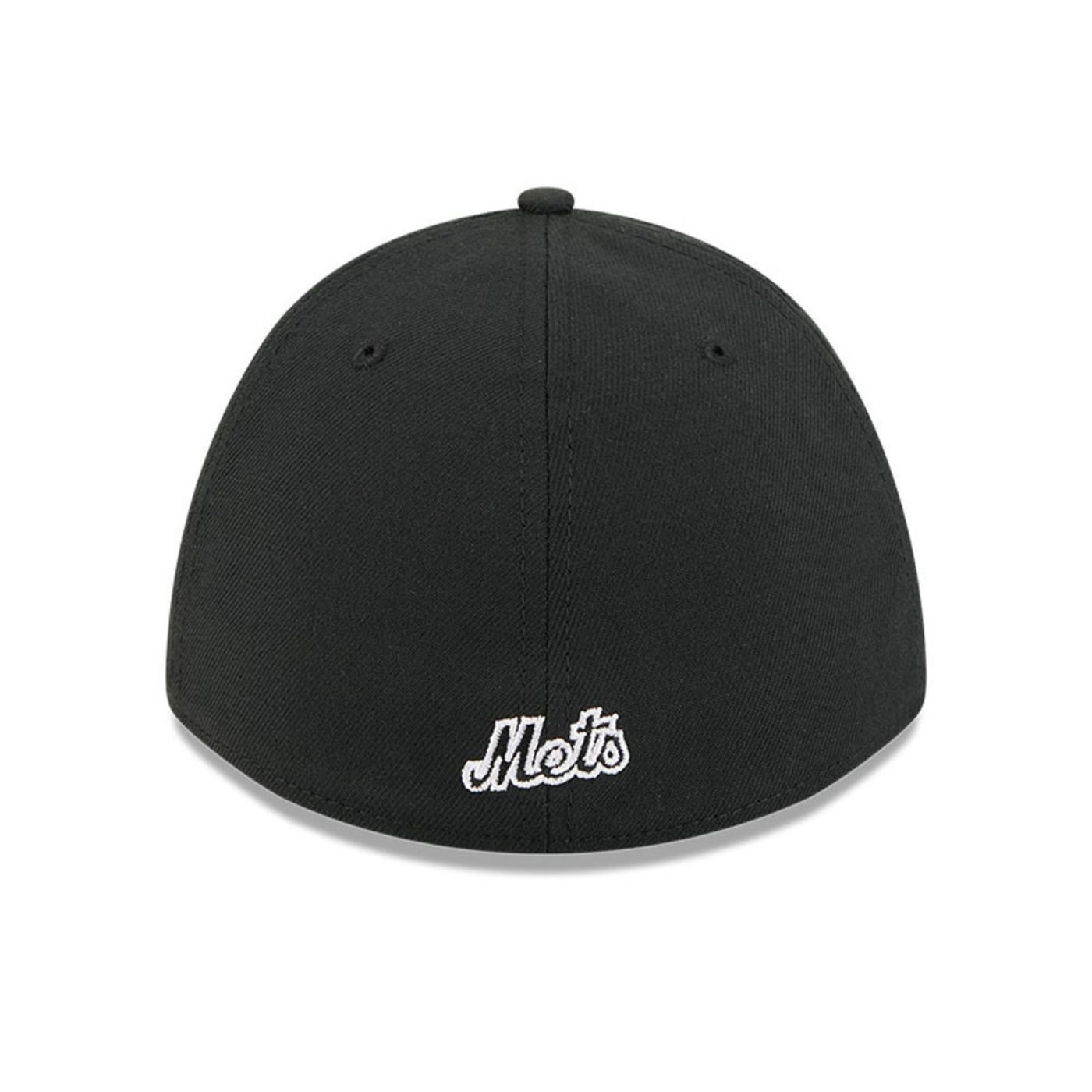 Bone New Era 39THIRTY M-Crown New York Mets MLB Preto Preto 4