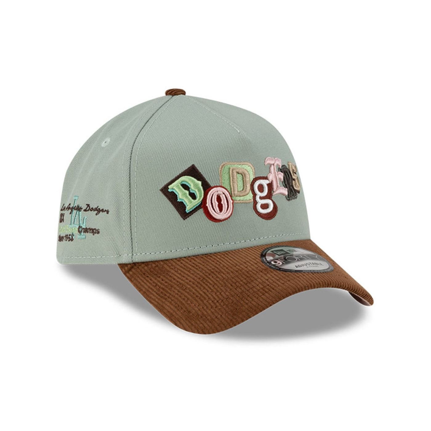 Bone New Era 9FORTY A-Frame Los Angeles Dodgers MLB Verde 3