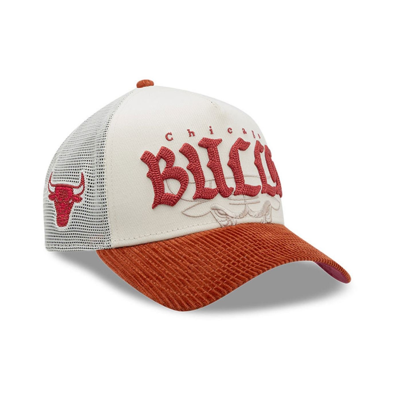 Bone New Era 9FORTY A-Frame Trucker Chicago Bulls NBA Off White 3