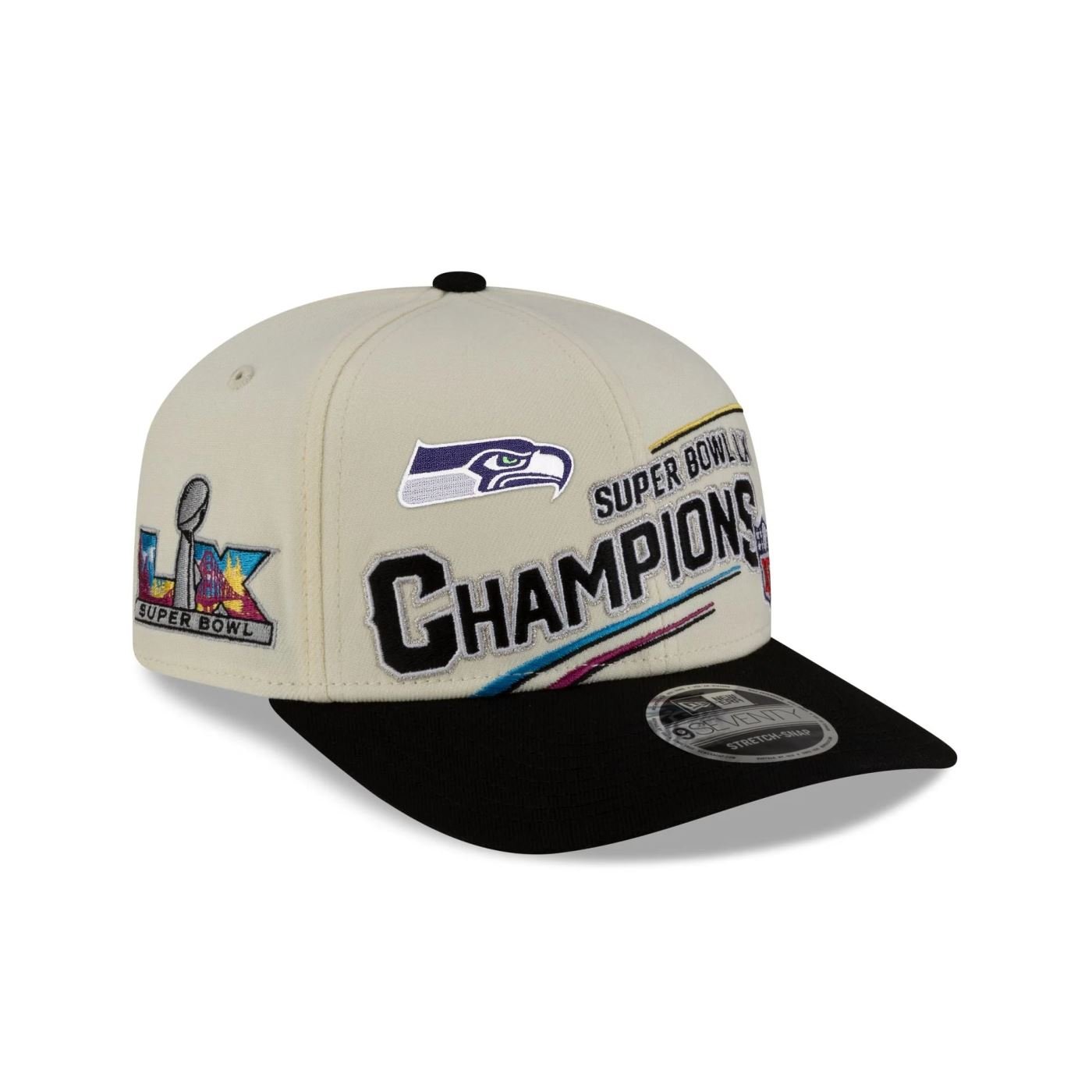 Bone New Era 9SEVENTY Seattle Seahawks NFL Champions Super Bowl 2026 Off White 3