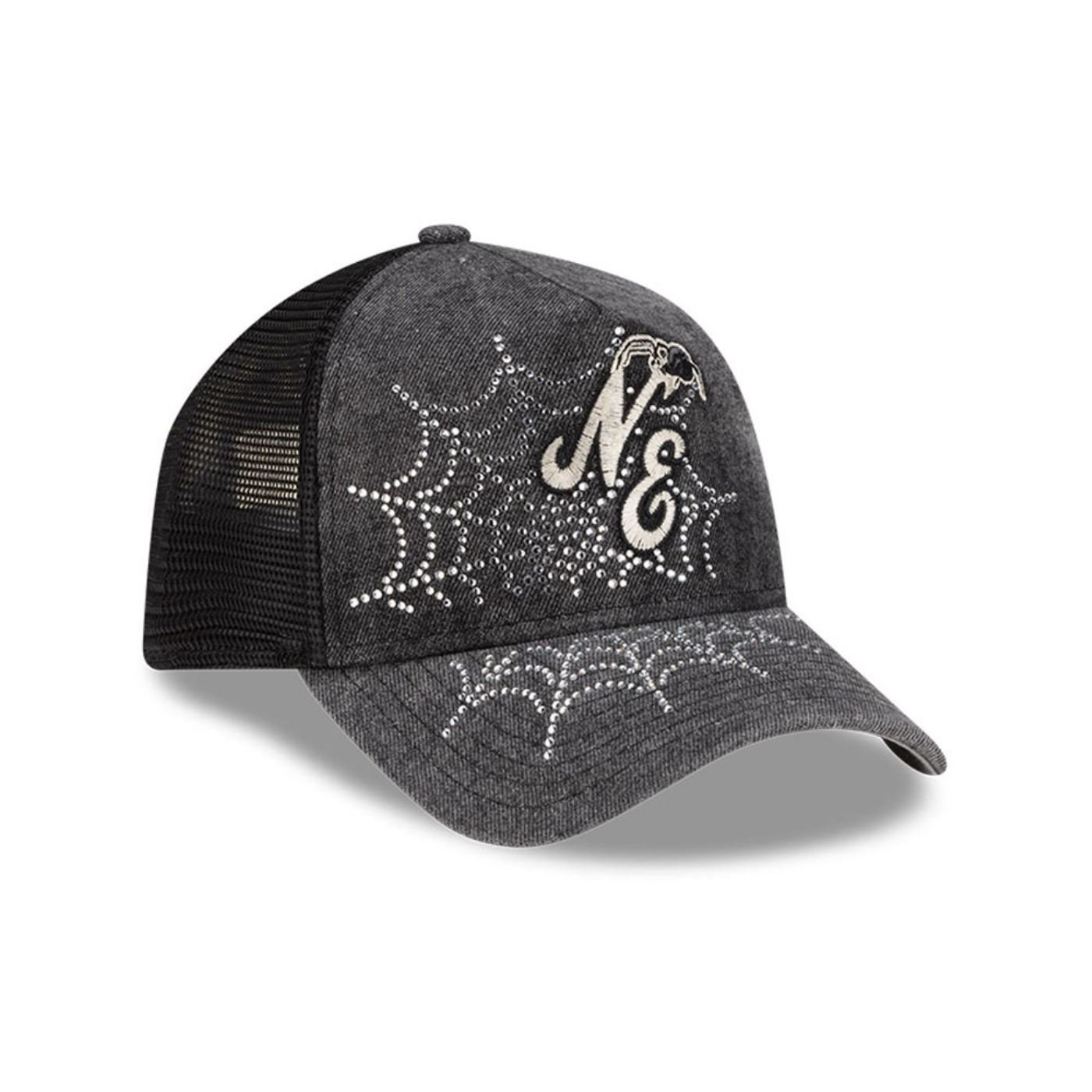 Bone New Era  9FORTY A-Frame New Era Booking Program Preto Preto 3
