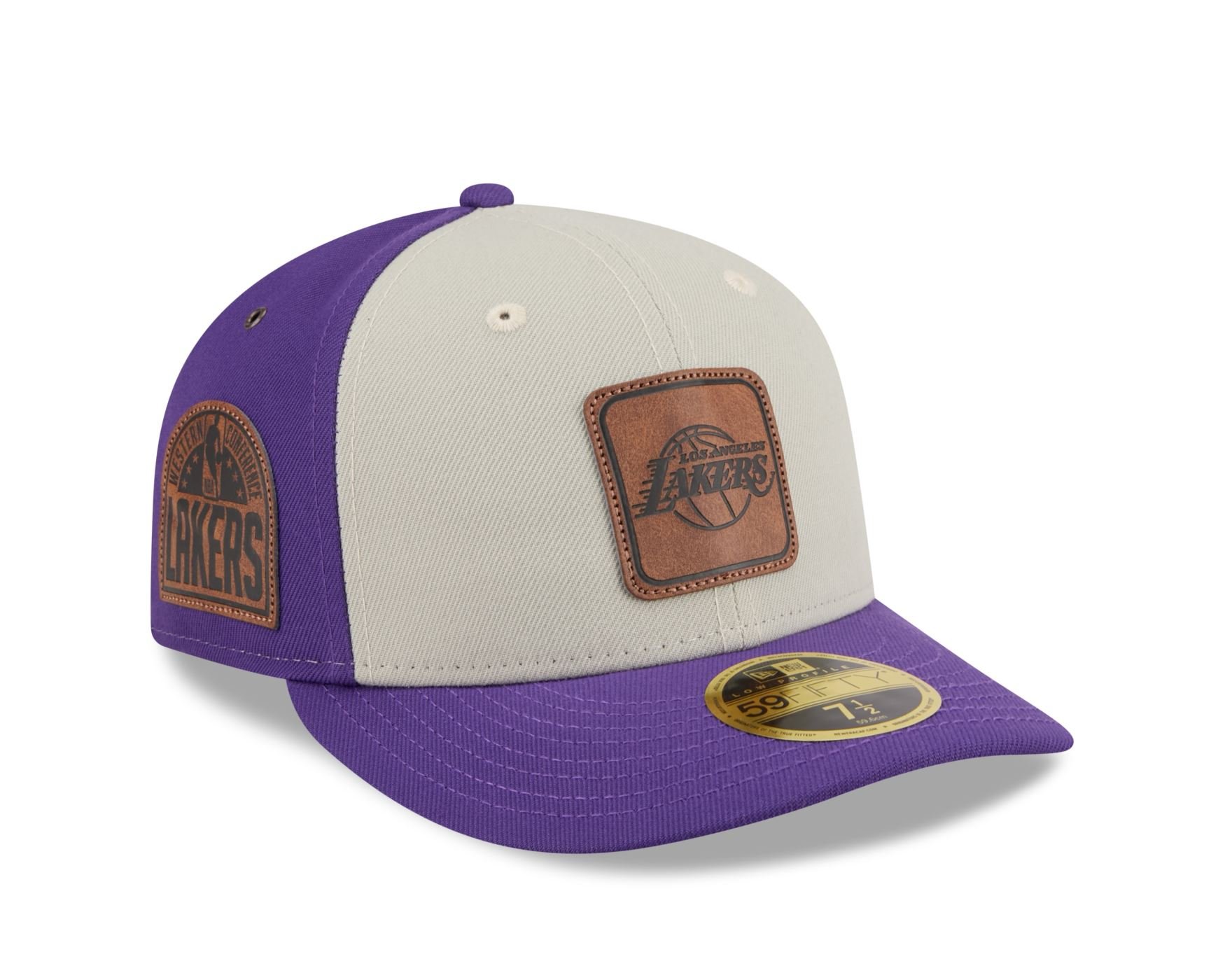 Bone New Era  59FIFTY Low Profile  Los Angeles Lakers NBA Roxo Roxo/Off White 3