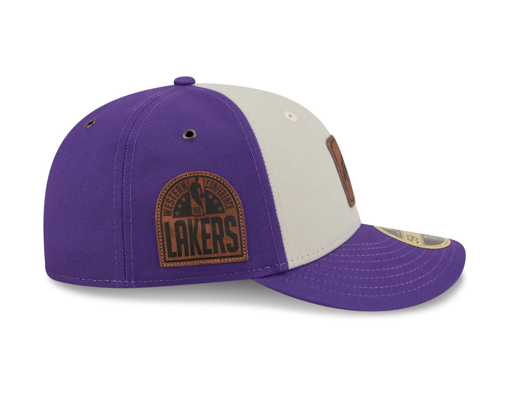 Bone New Era  59FIFTY Low Profile  Los Angeles Lakers NBA Roxo Roxo/Off White 4