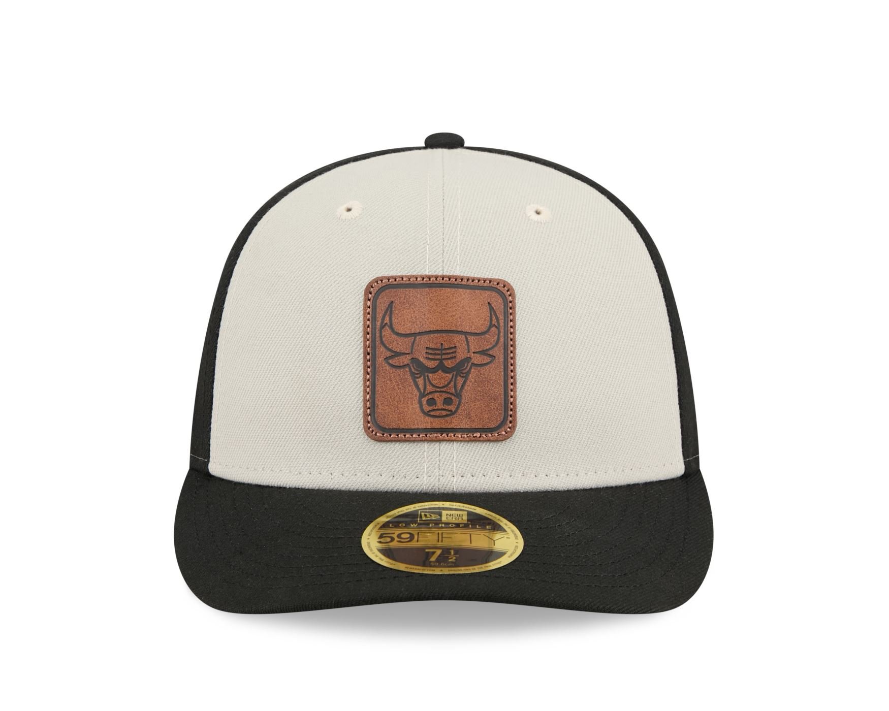 Bone New Era  59FIFTY Low Profile  Chicago Bulls NBA Preto Preto/Off White 2