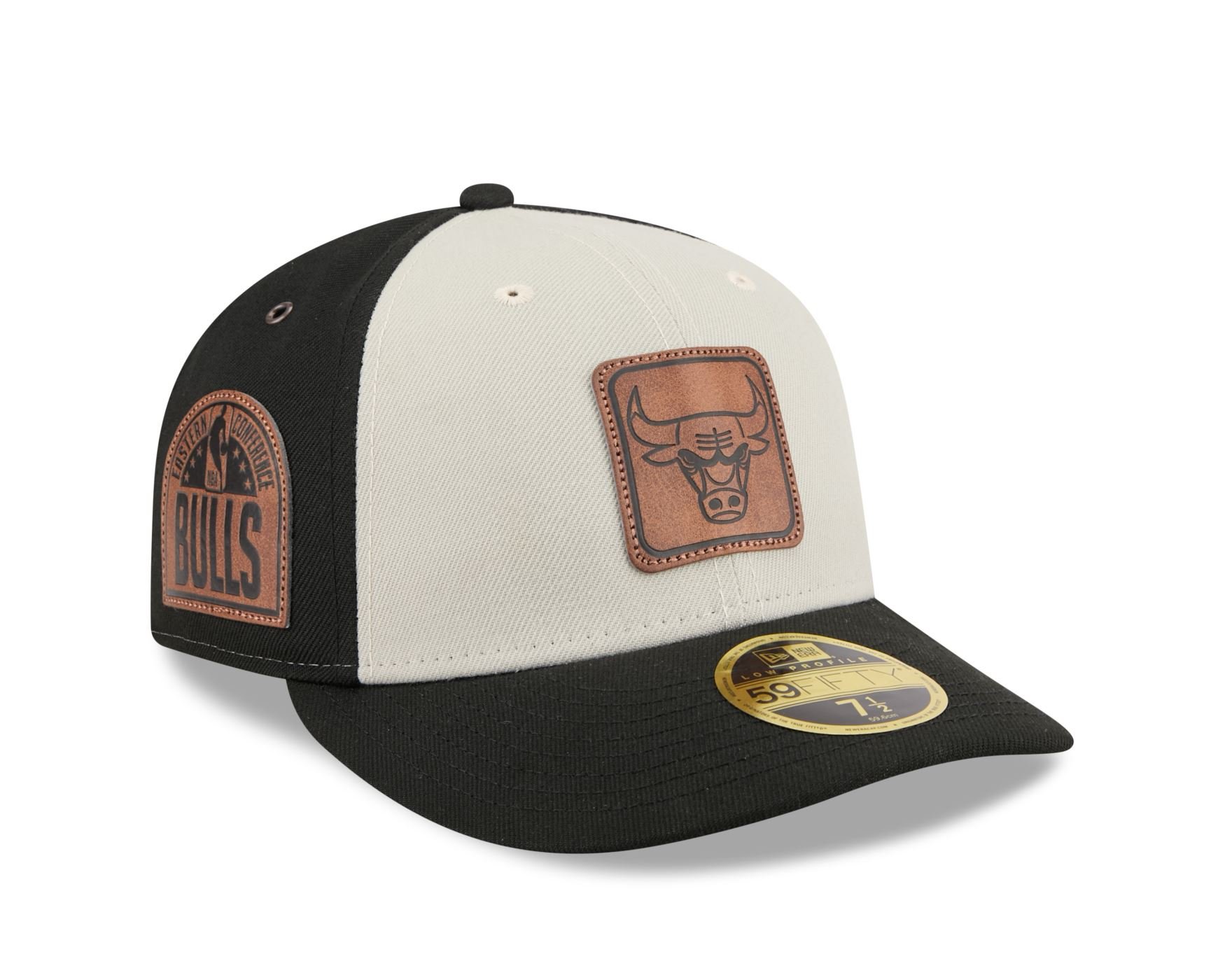 Bone New Era  59FIFTY Low Profile  Chicago Bulls NBA Preto Preto/Off White 3