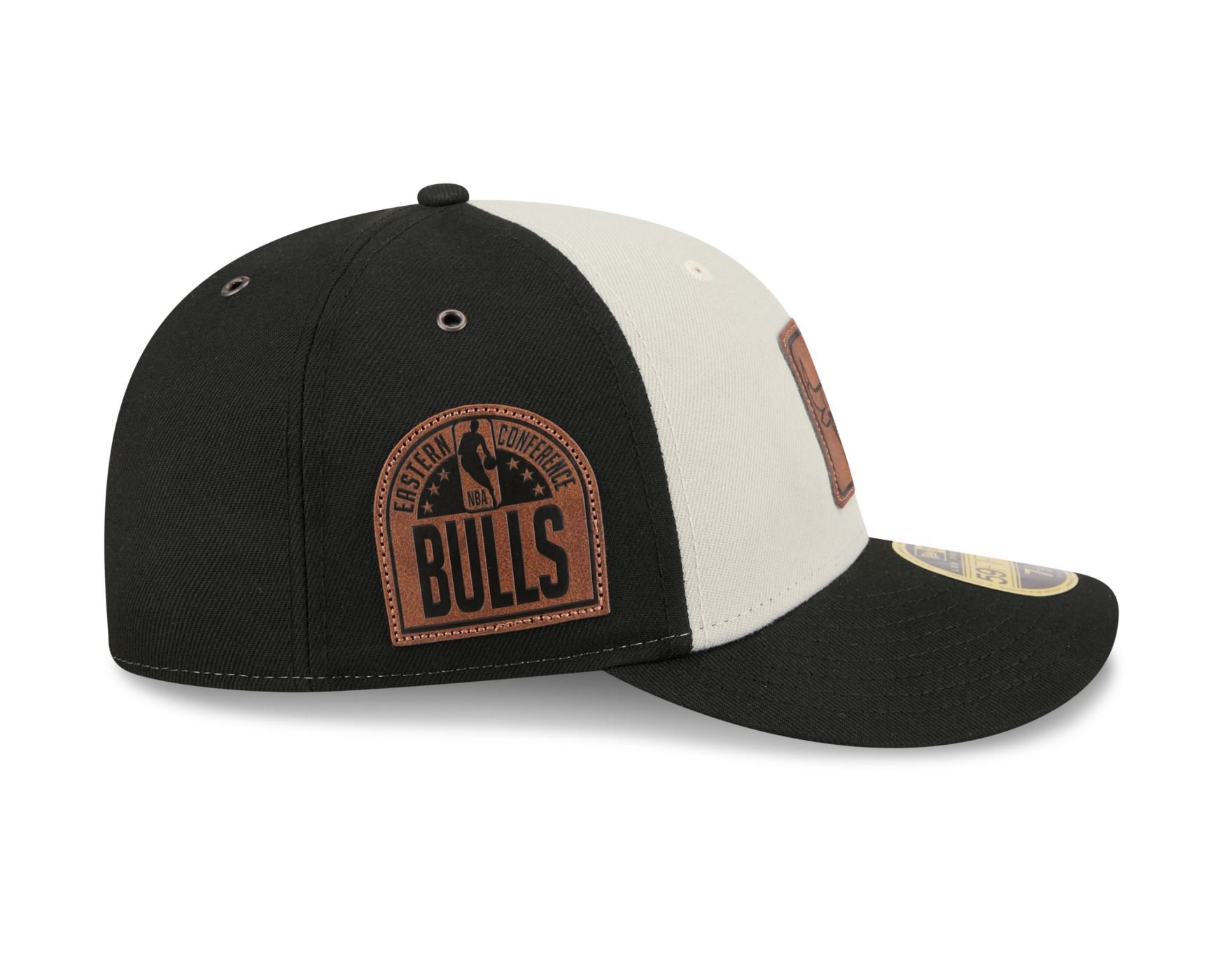Bone New Era  59FIFTY Low Profile  Chicago Bulls NBA Preto Preto/Off White 4