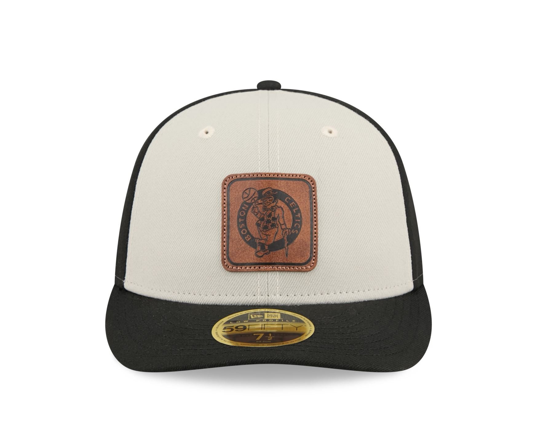 Bone New Era  59FIFTY Low Profile  Boston Celtics NBA Preto Preto/Off White 2
