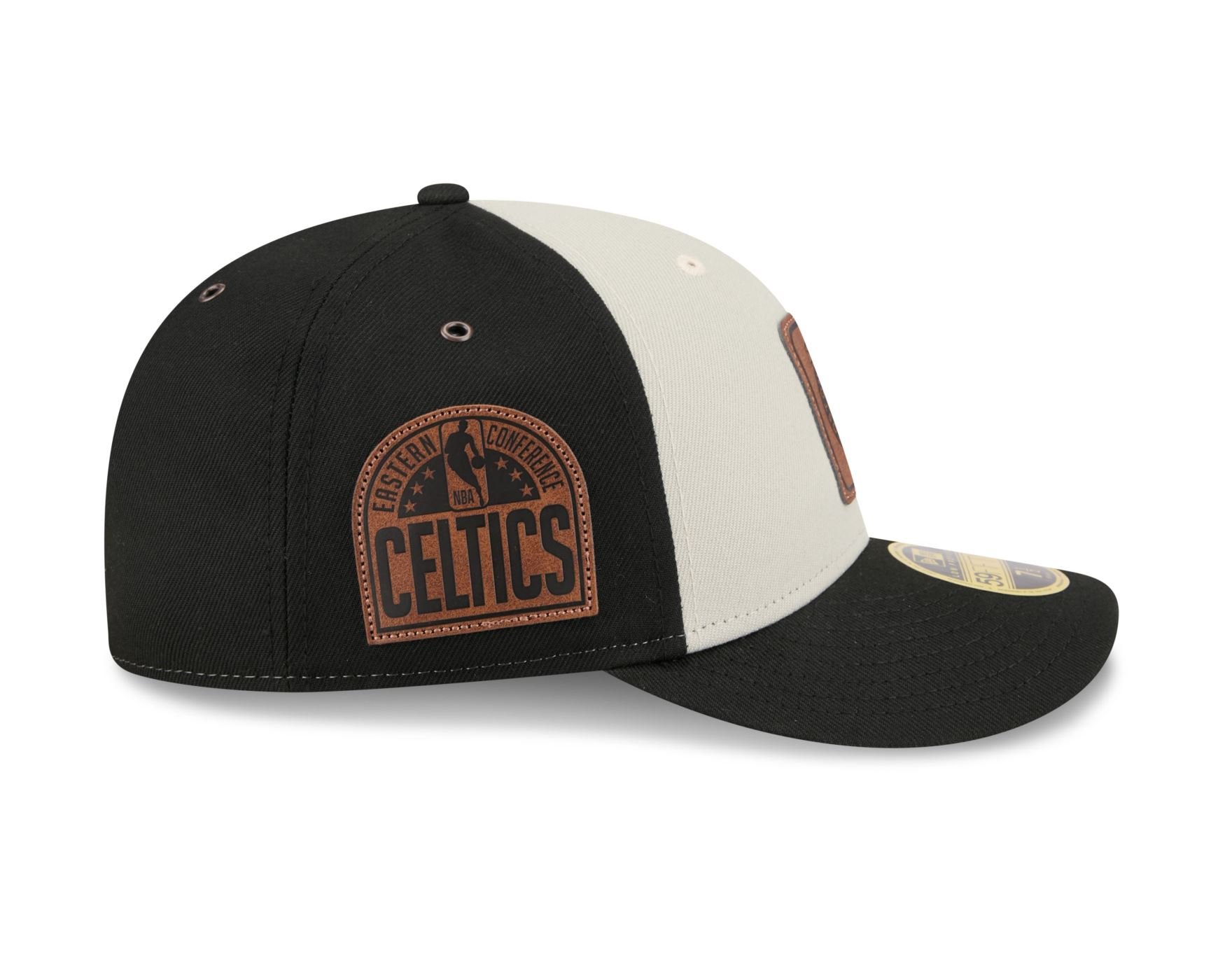 Bone New Era  59FIFTY Low Profile  Boston Celtics NBA Preto Preto/Off White 4