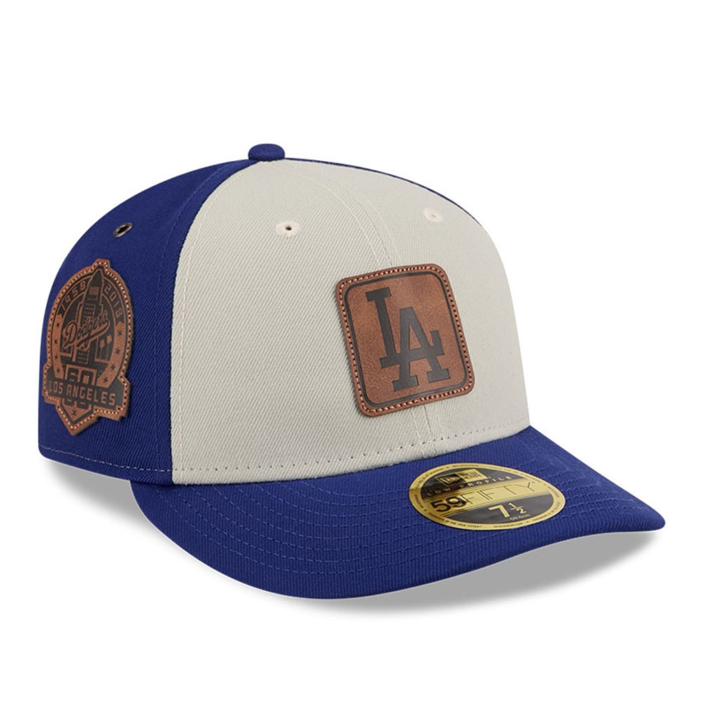Bone New Era 59FIFTY Low Profile Los Angeles Dodgers MLB Azul Azul/Off White 3