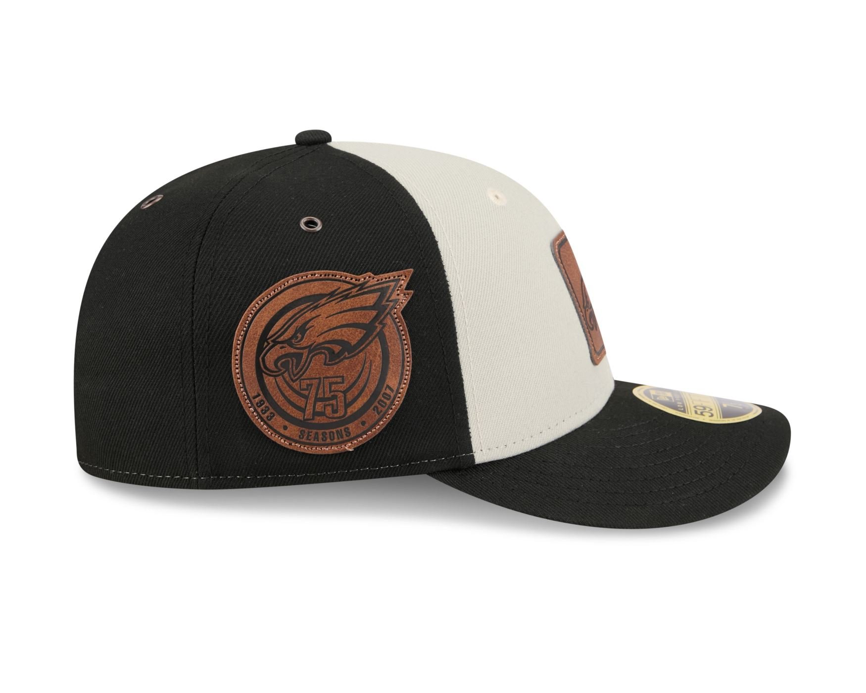 Bone New Era  59FIFTY Low Profile  Philadelphia Eagles NFL Preto Preto/Off White 4