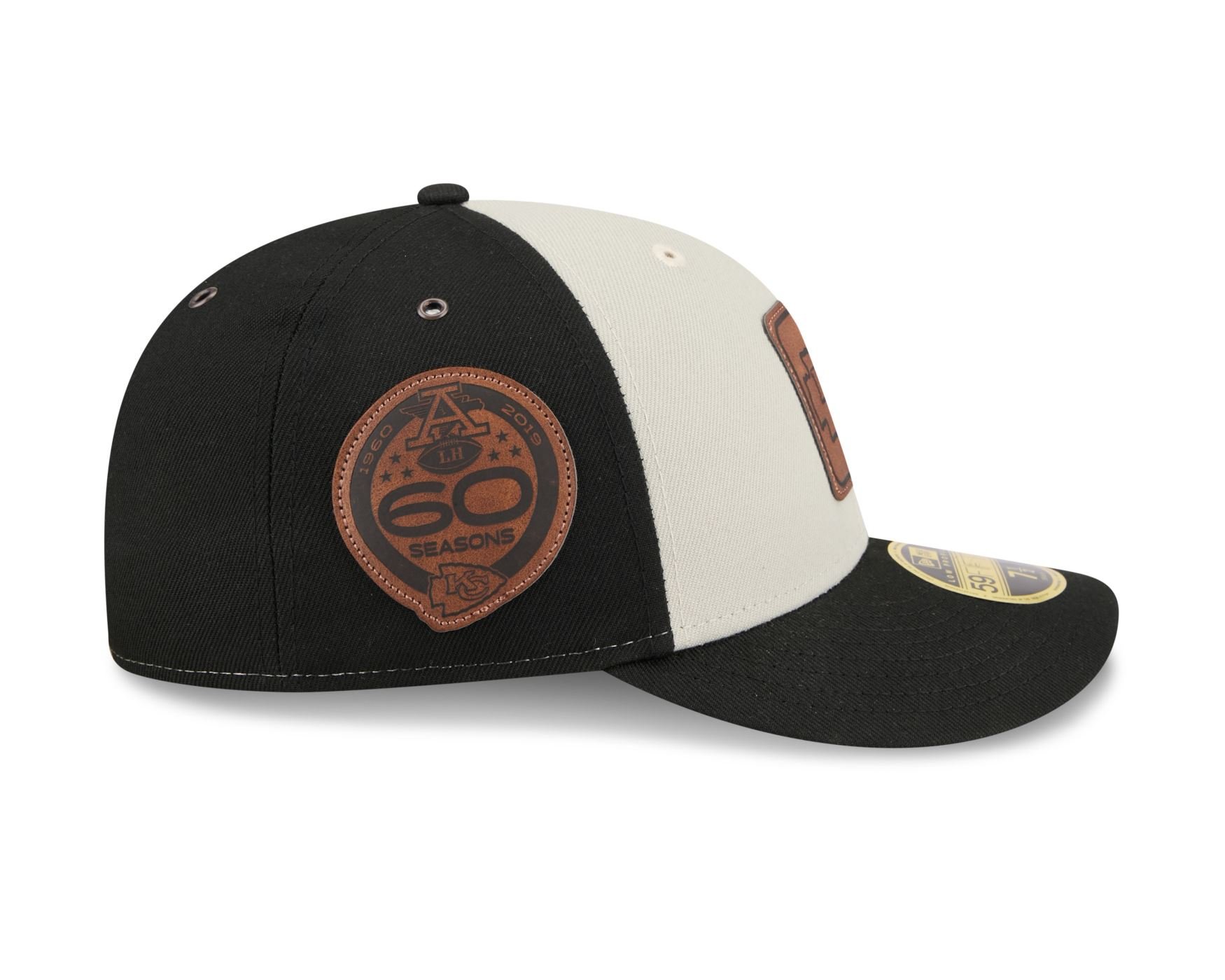 Bone New Era  59FIFTY Low Profile  Kansas City Chiefs NFL Preto Preto/Off White 4