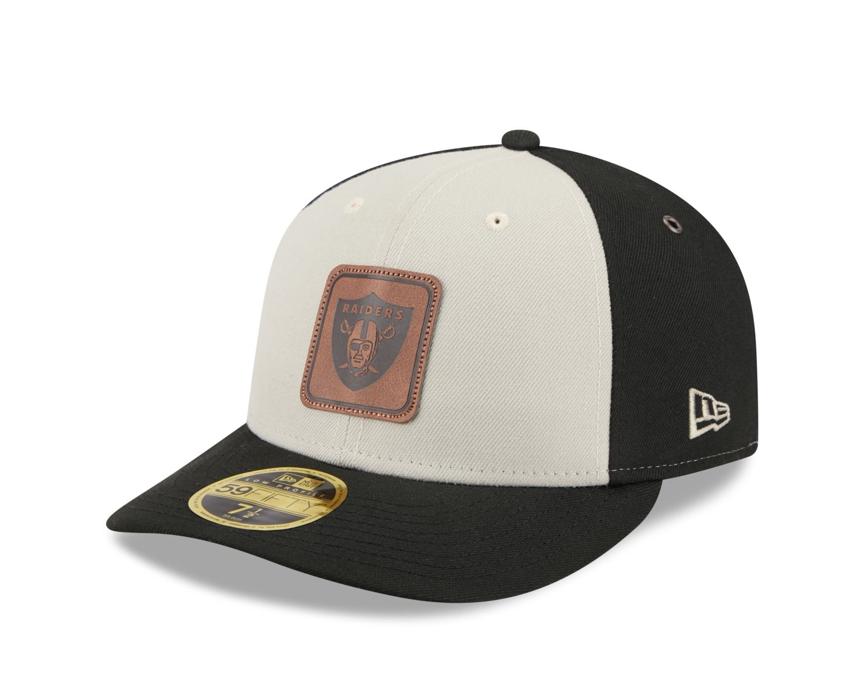 Bone New Era  59FIFTY Low Profile  Las Vegas Raiders NFL Preto