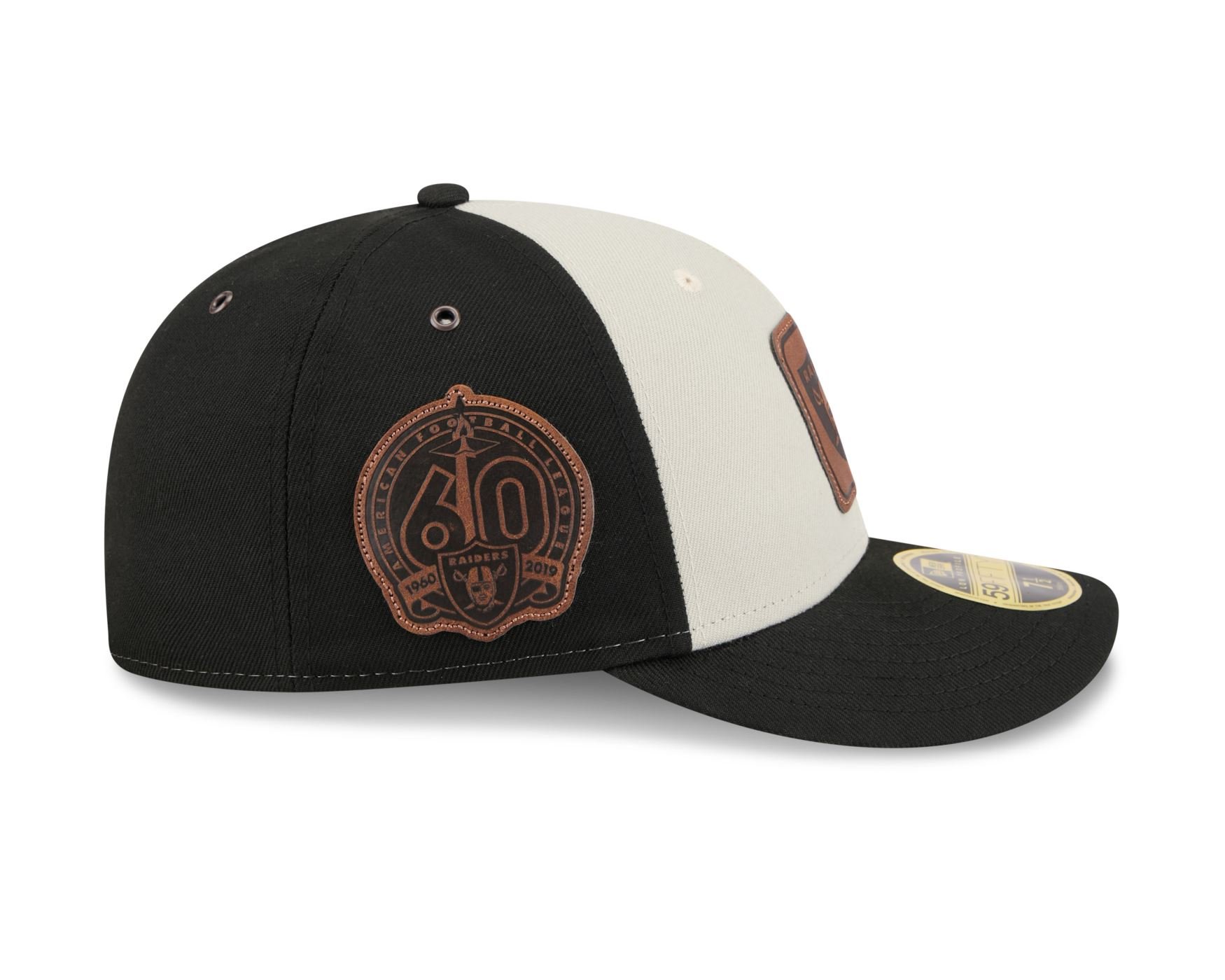 Bone New Era  59FIFTY Low Profile  Las Vegas Raiders NFL Preto Preto/Off White 4