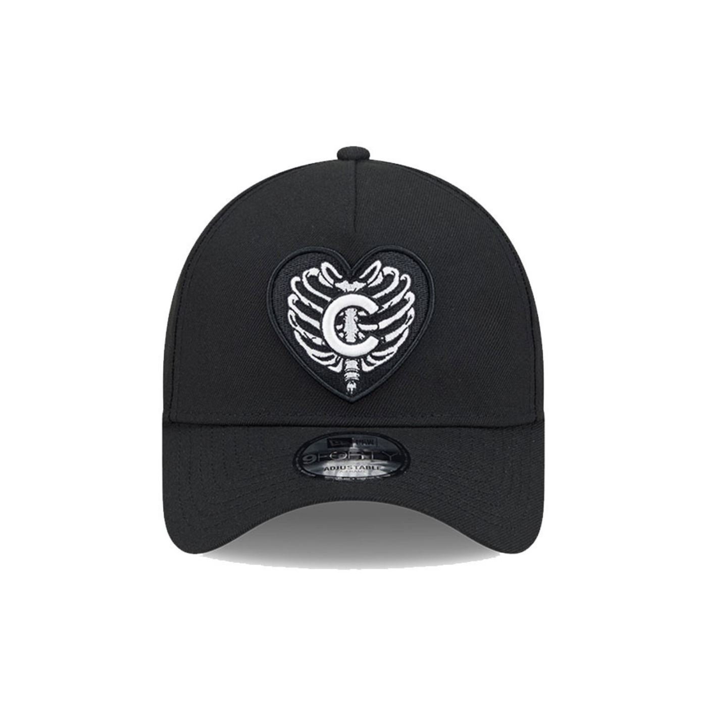 Bone New Era  9FORTY A-Frame Chicago Cubs MLB Preto Preto 2