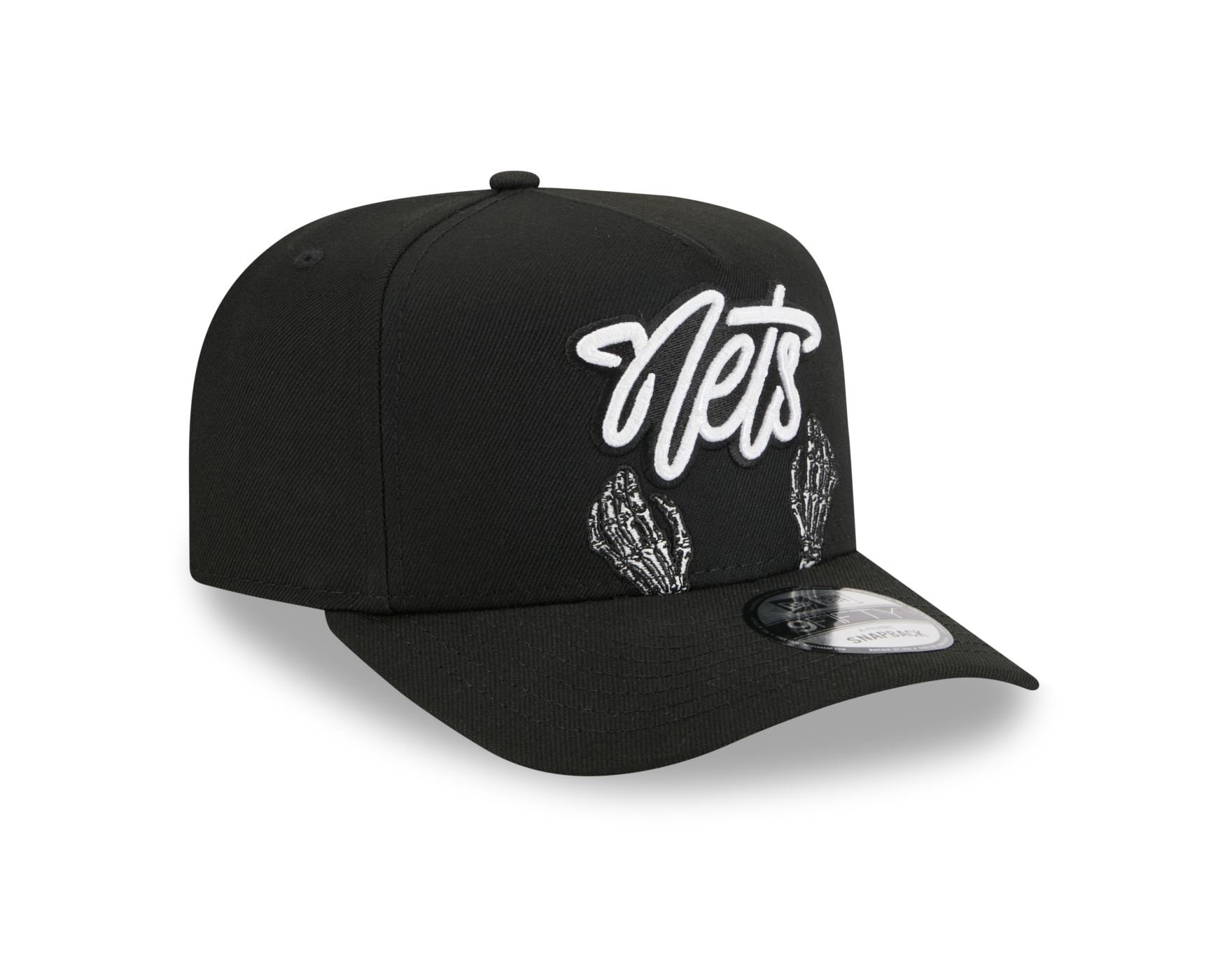 Bone New Era  9FIFTY  A-Frame Brooklyn Nets NBA Preto Preto 3