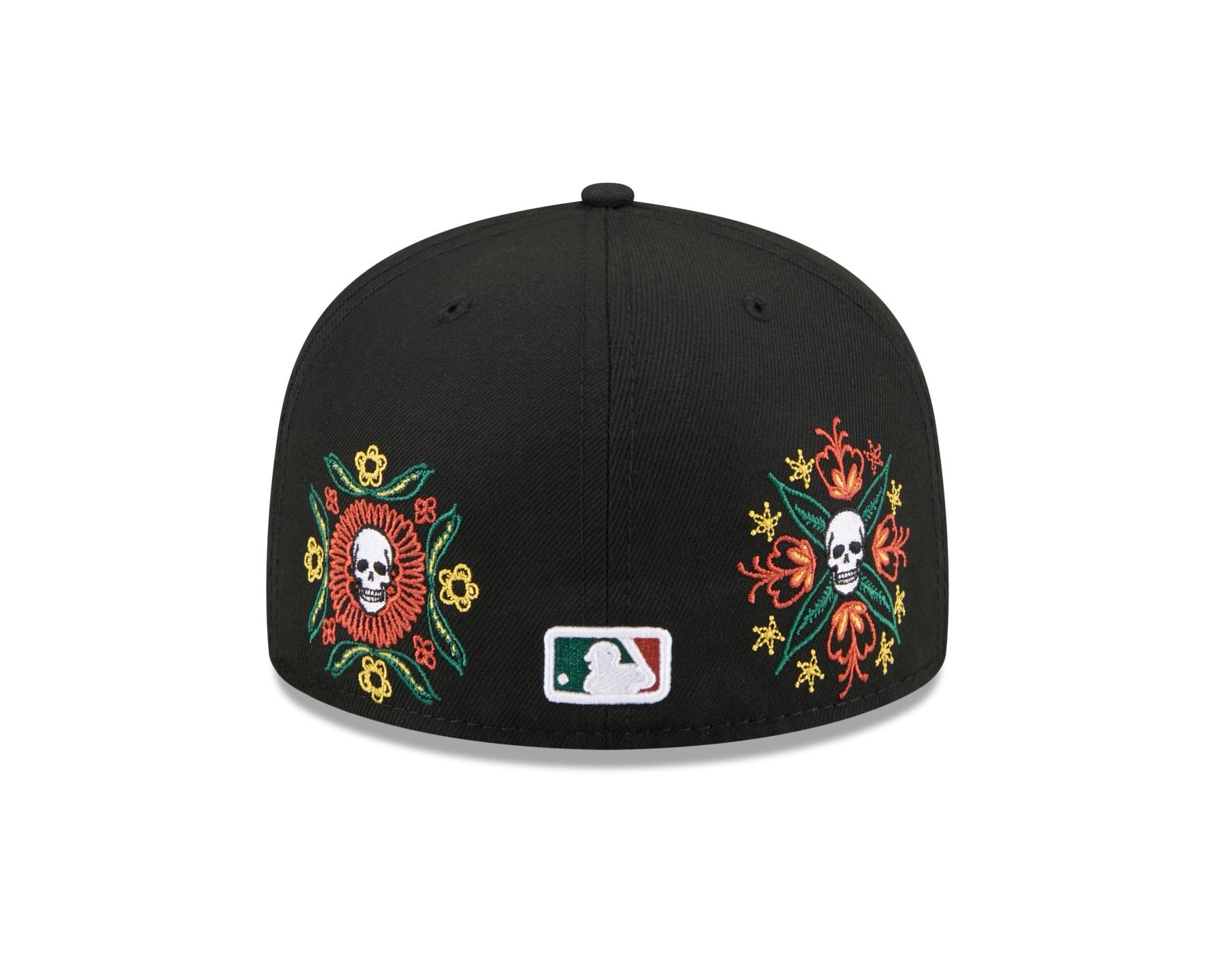 Bone New Era  59FIFTY Los Angeles Dodgers MLB Skull & Roses Preto Preto 5