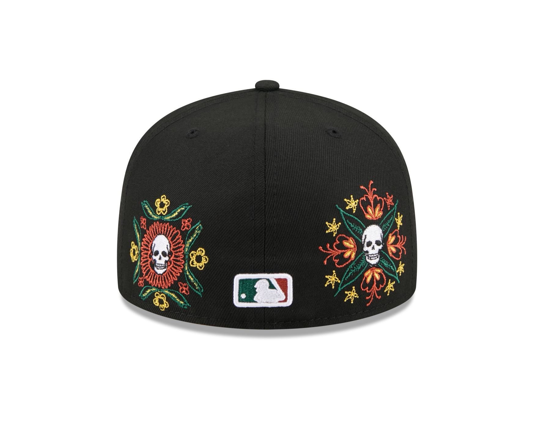 Bone New Era 59FIFTY Boston Red Sox MLB Skull & Roses Preto Preto 5
