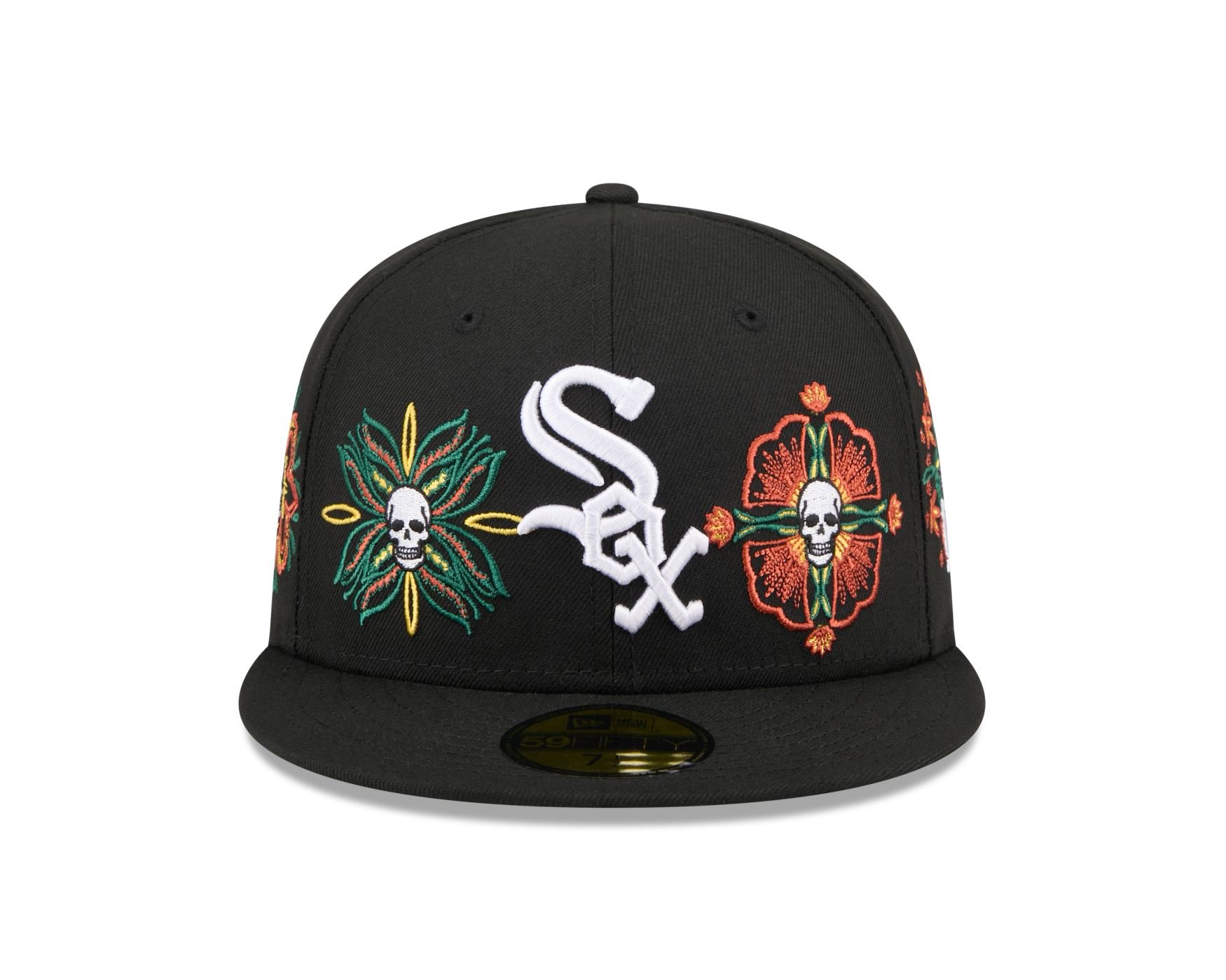 Bone New Era 59FIFTY Chicago White Sox MLB Skull & Roses Preto Preto 2