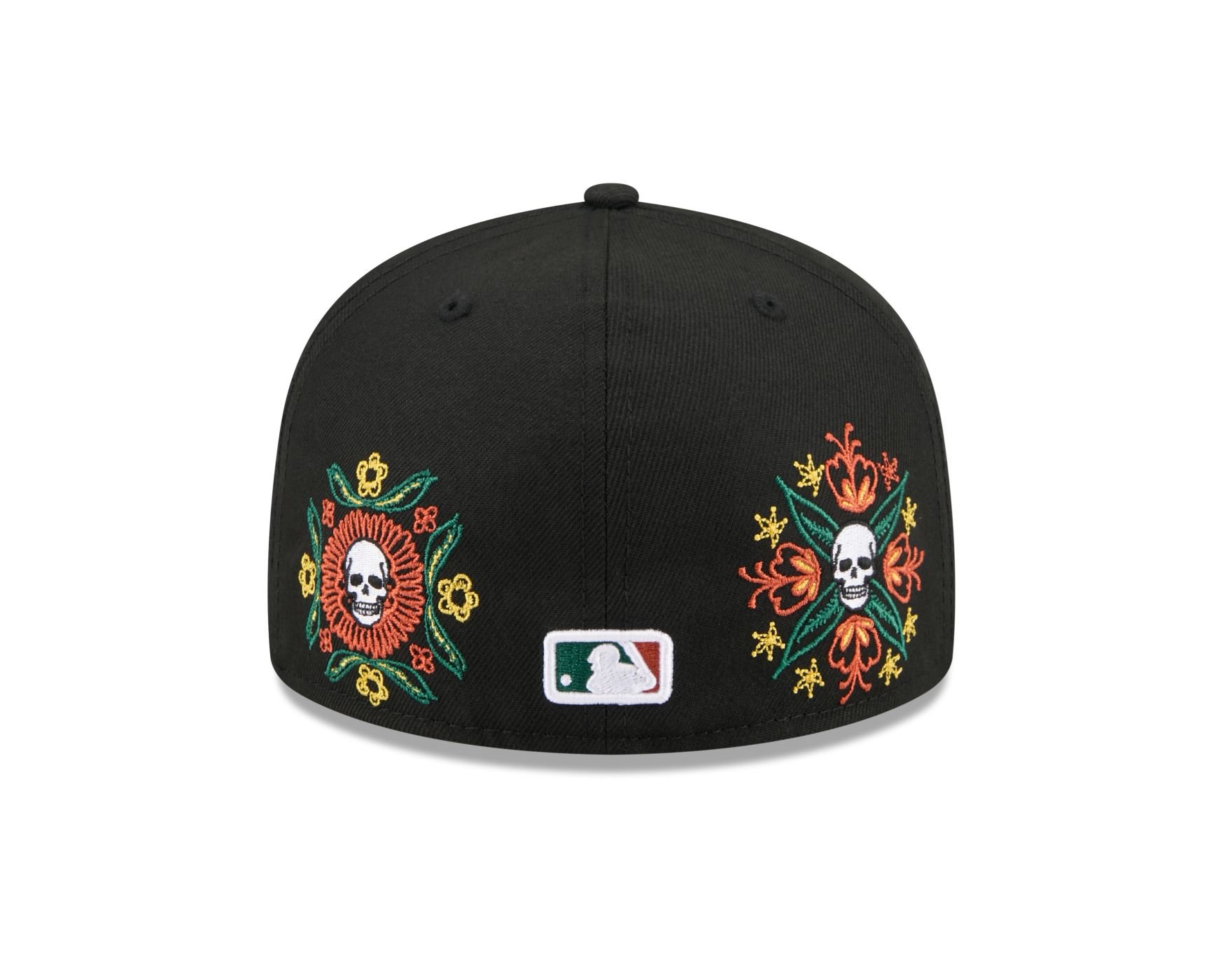 Bone New Era 59FIFTY New York Yankees MLB Skull & Roses Preto Preto 5