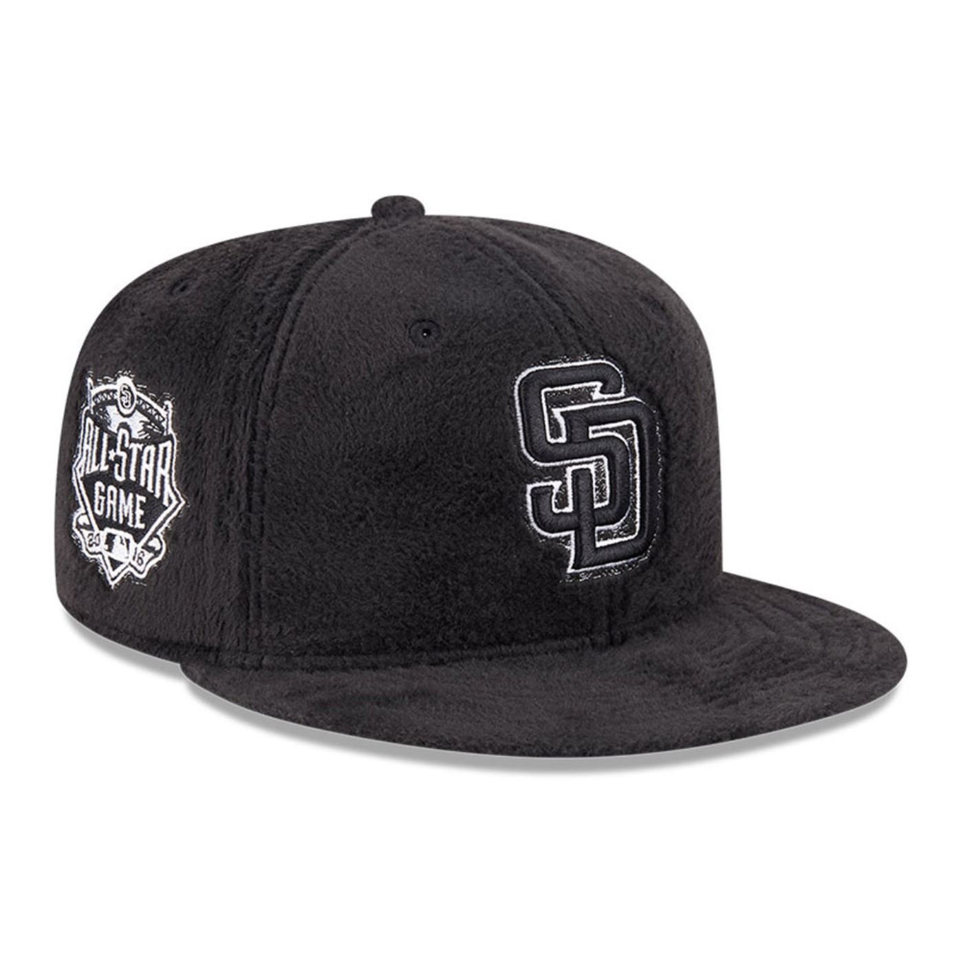 Bone New Era  59FIFTY San Diego Padres MLB Preto Preto 3