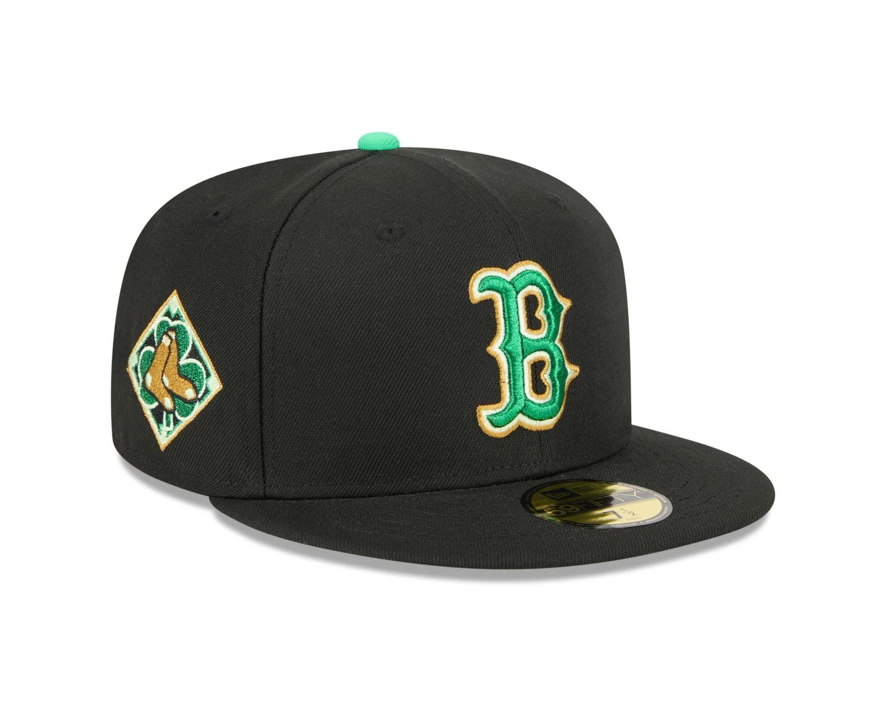 Bone New Era 59FIFTY Boston Red Sox MLB St.Patricks Day Preto 3