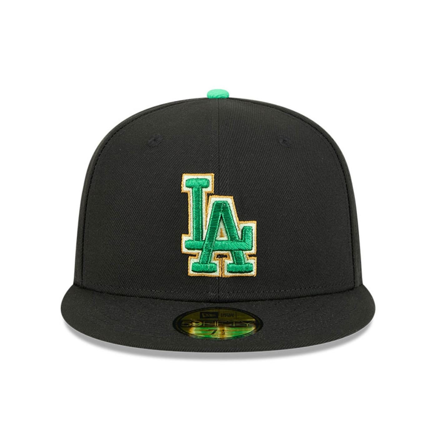 Bone New Era 59FIFTY Los Angeles Dodgers MLB St.Patricks Day Preto 2