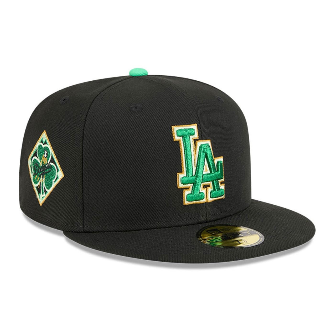 Bone New Era 59FIFTY Los Angeles Dodgers MLB St.Patricks Day Preto 3