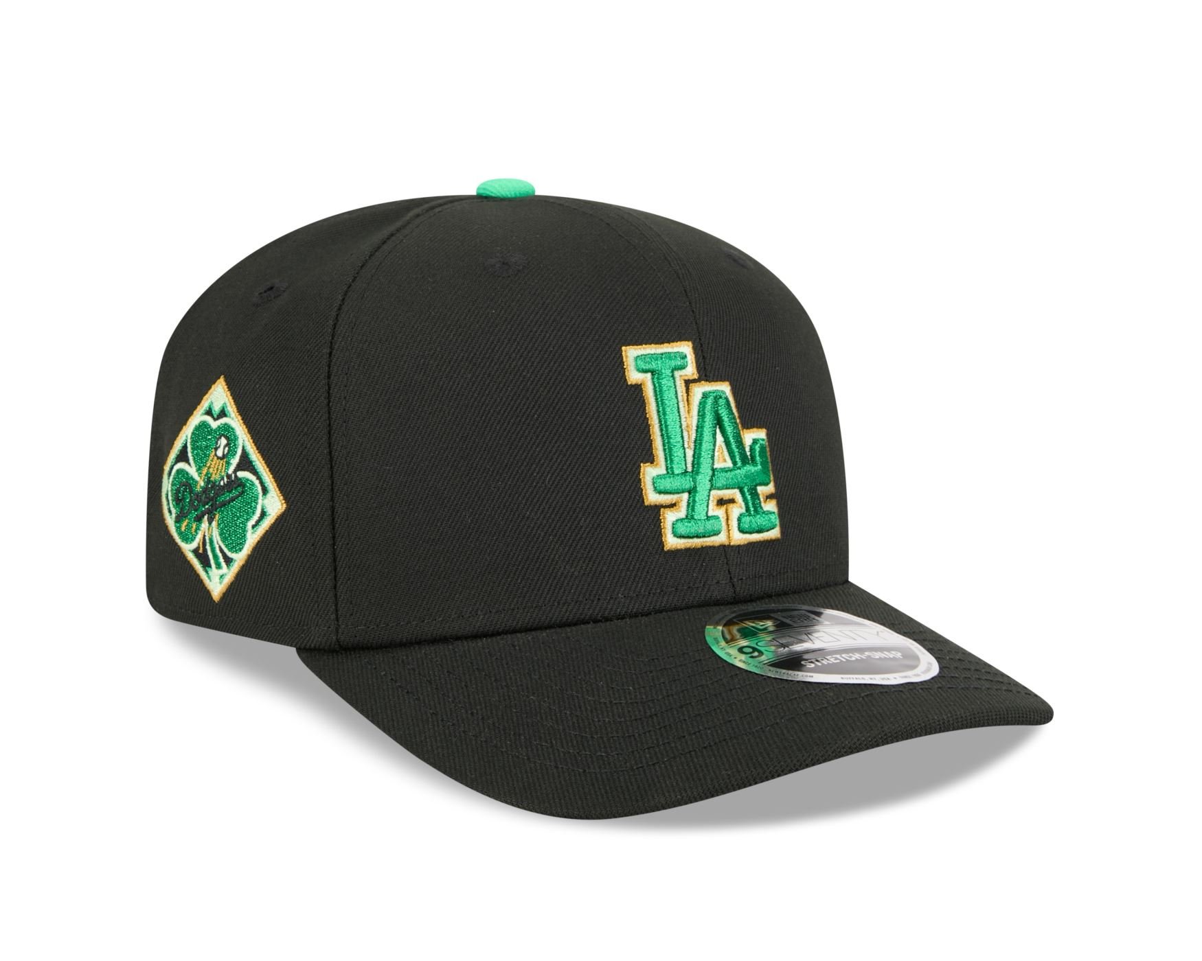Bone New Era 9SEVENTY Los Angeles Dodgers MLB St.Patricks Day Preto 3