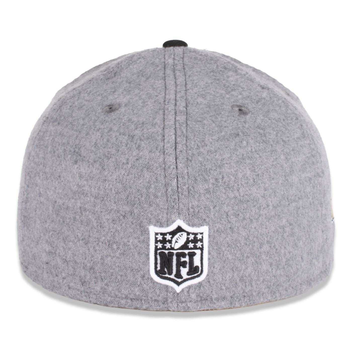 Bone New Era 59FIFTY New Orleans Saints NFL Preto Preto/Cinza 4
