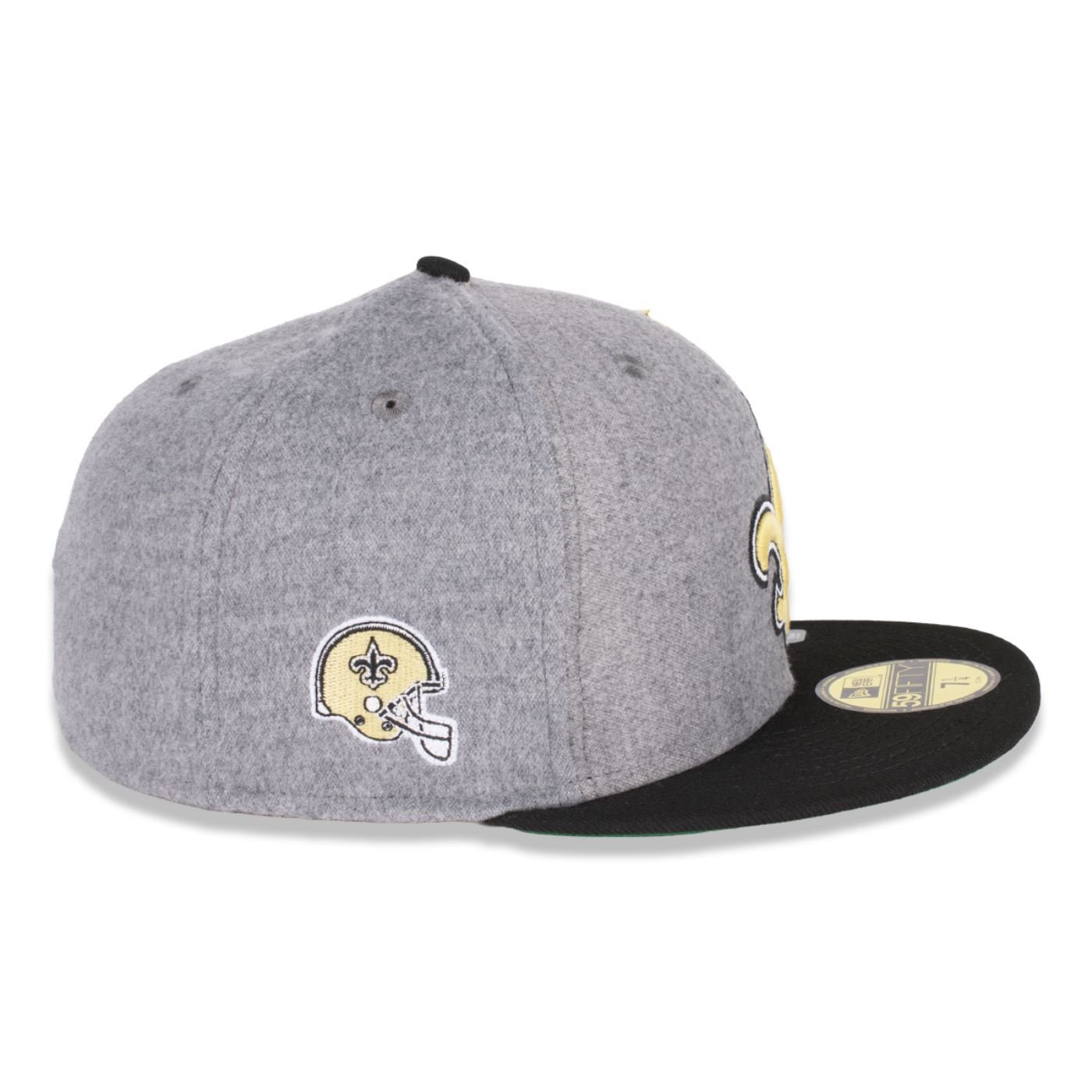Bone New Era 59FIFTY New Orleans Saints NFL Preto Preto/Cinza 6