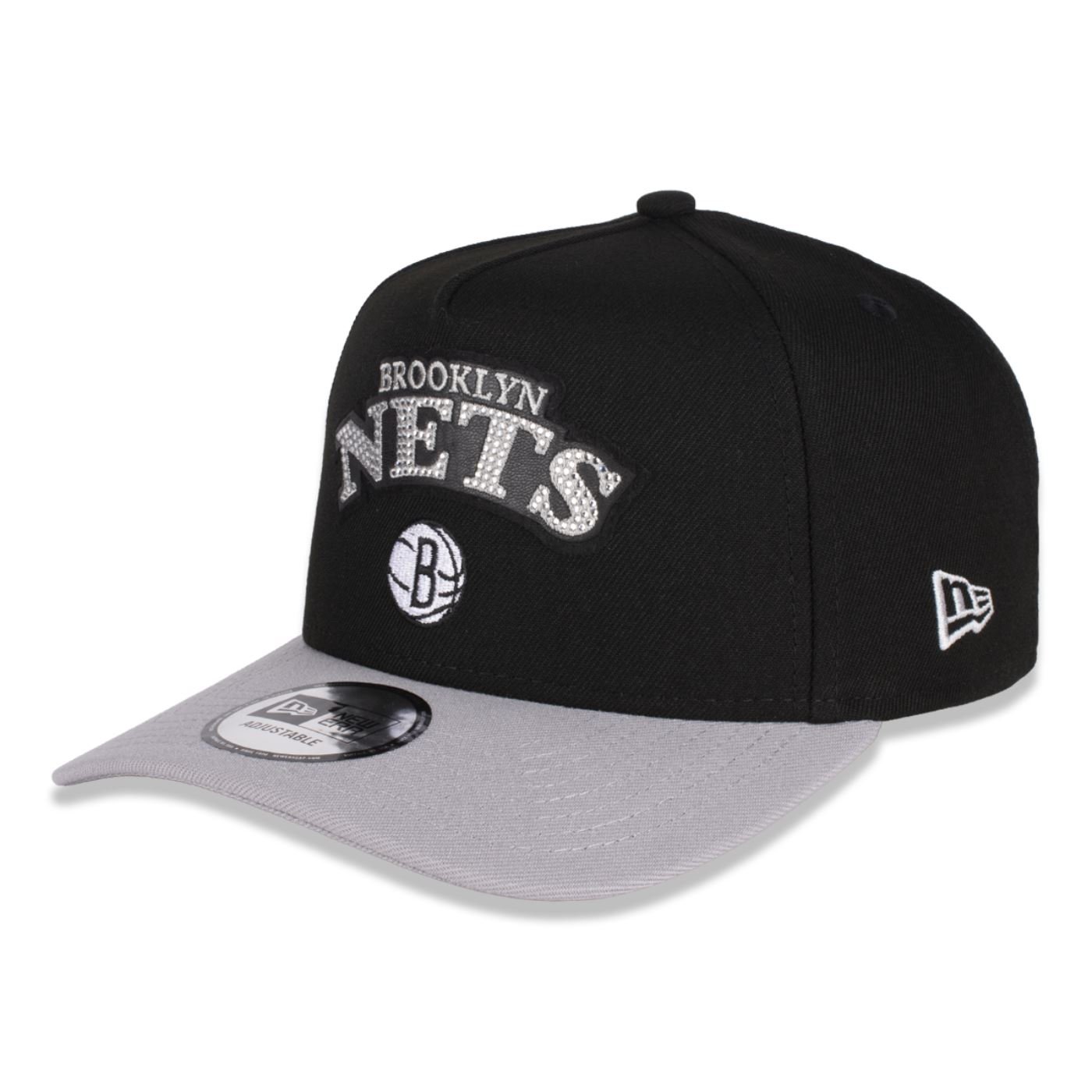 Bone New Era 9FORTY A-FRAME SNAPBACK Brooklyn Nets NBA Preto