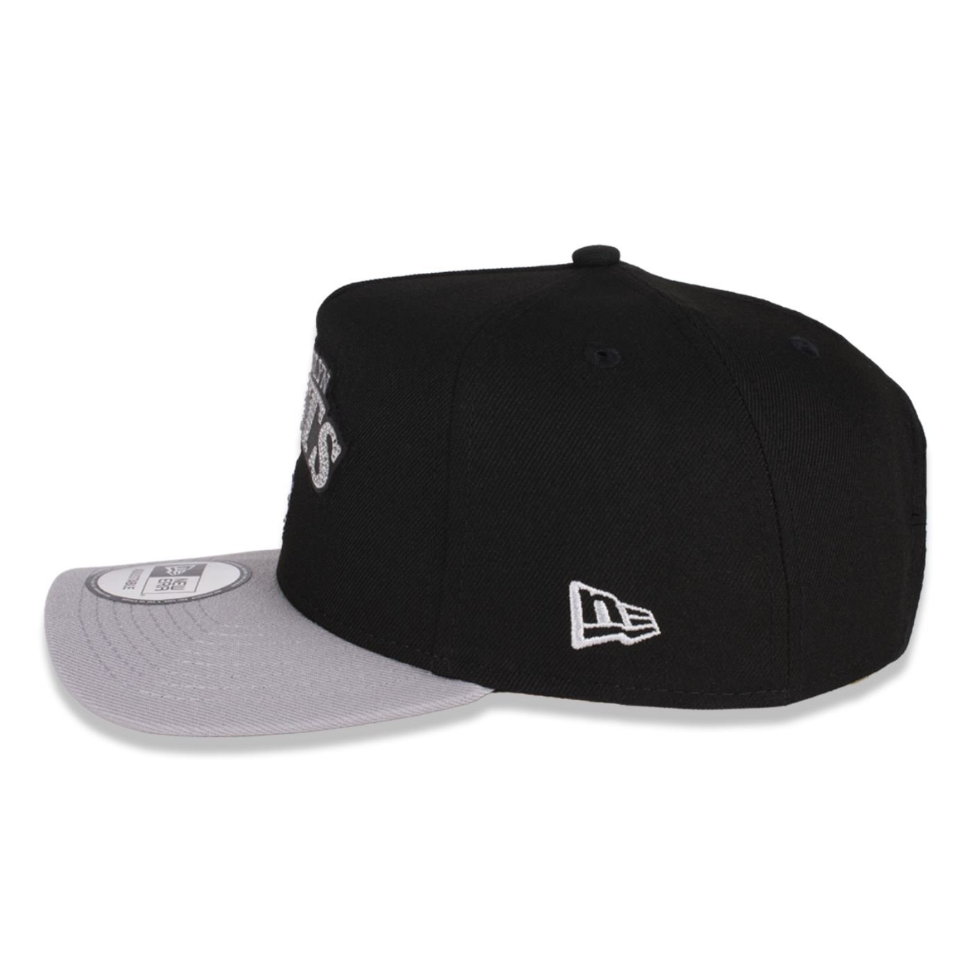 Bone New Era 9FORTY A-FRAME SNAPBACK Brooklyn Nets NBA Preto Preto/Cinza 5