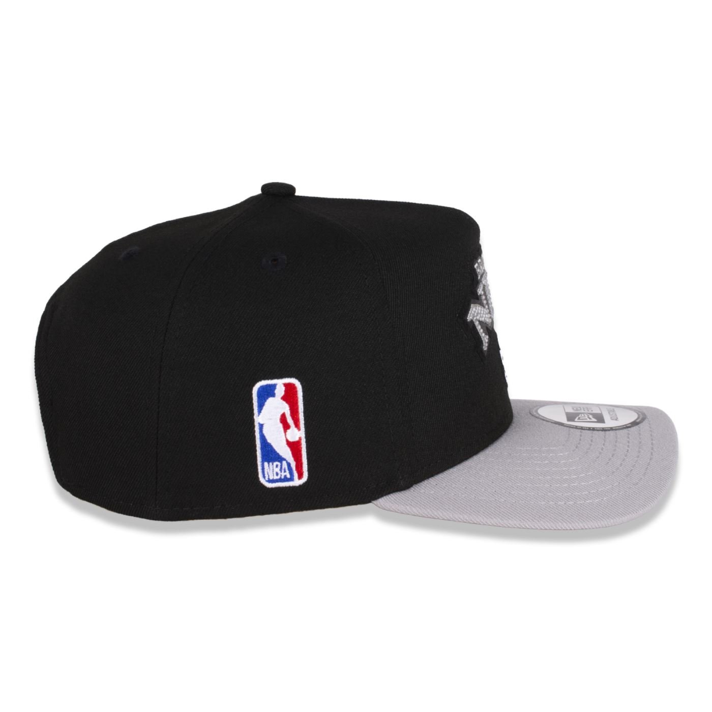 Bone New Era 9FORTY A-FRAME SNAPBACK Brooklyn Nets NBA Preto Preto/Cinza 6