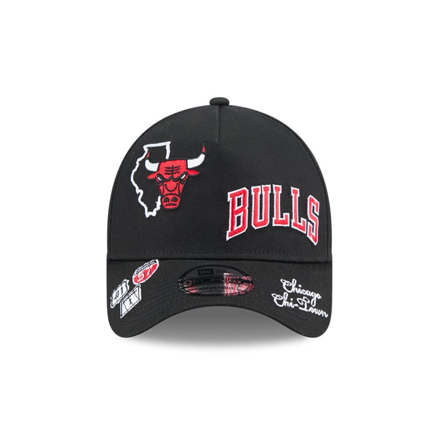 Bone New Era 9FORTY A-Frame Snapback Chicago Bulls NBA Preto